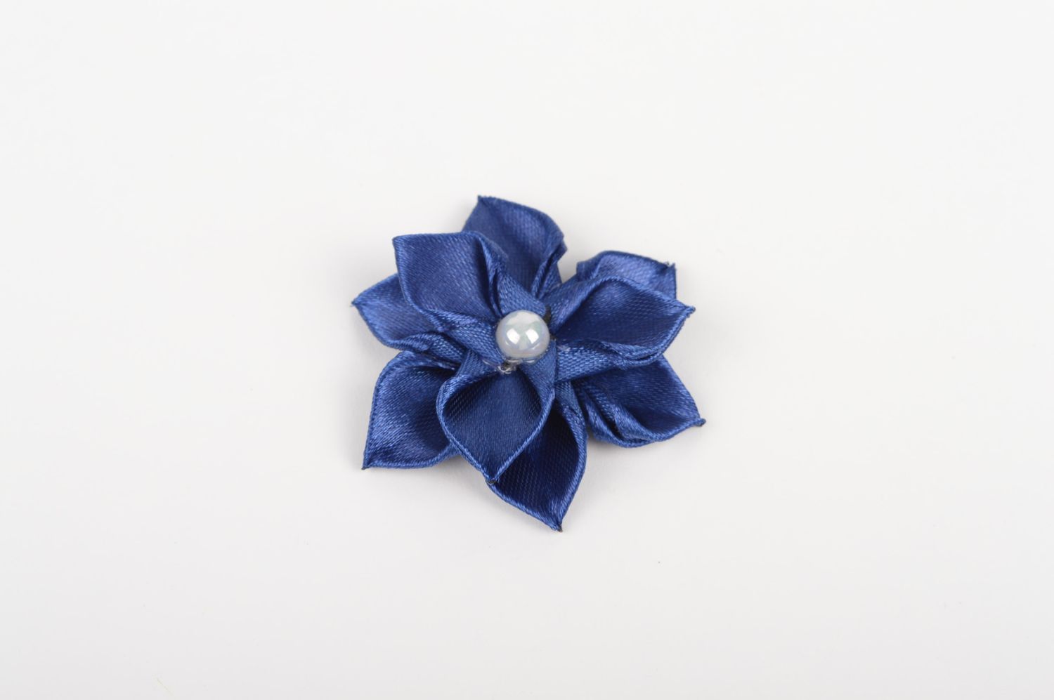 Children handmade scrunchy blue satin ribbon accessory for girls gift idea photo 1