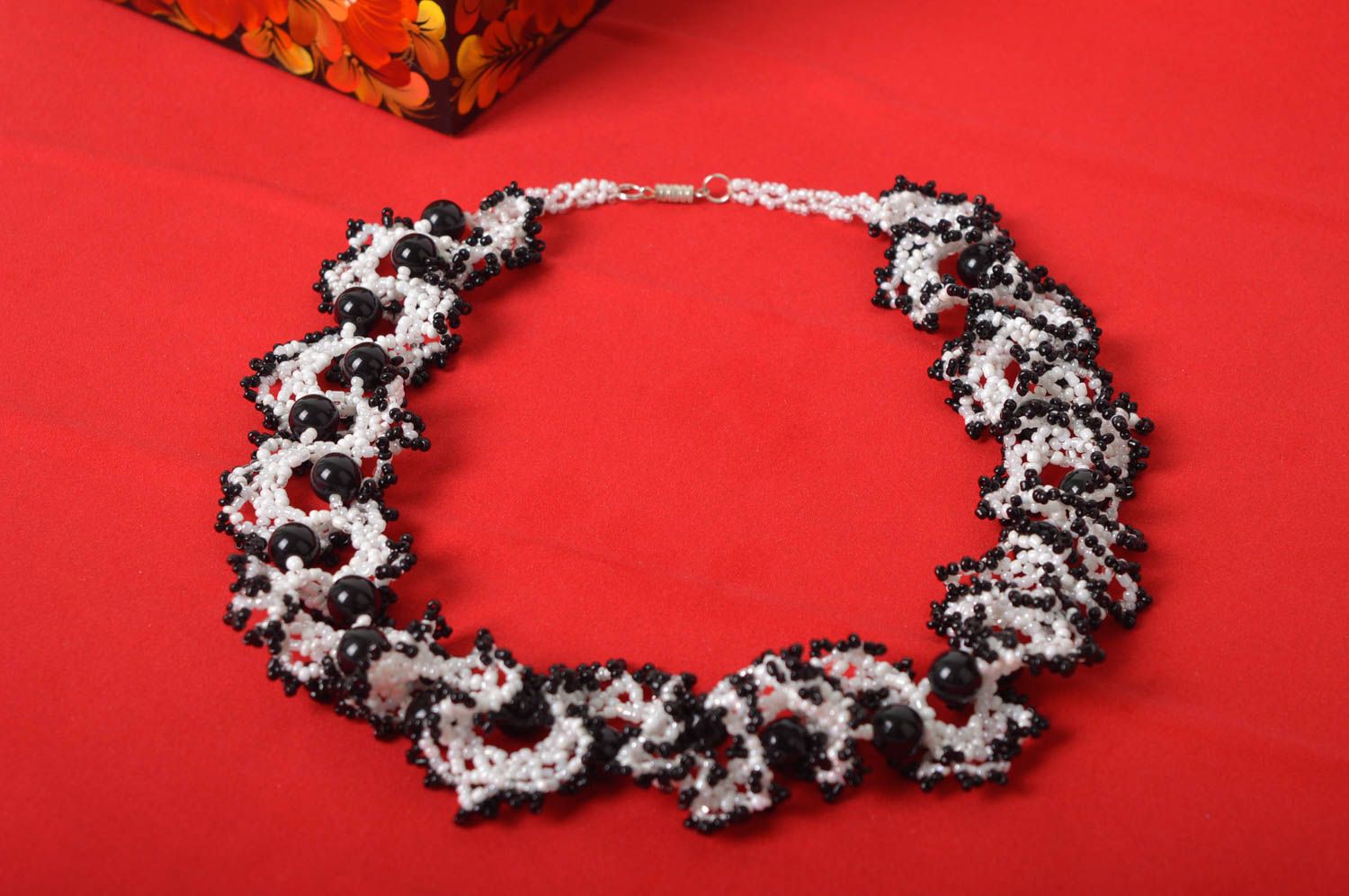 Stylish handmade beaded necklace woven bead necklace artisan jewelry designs photo 1