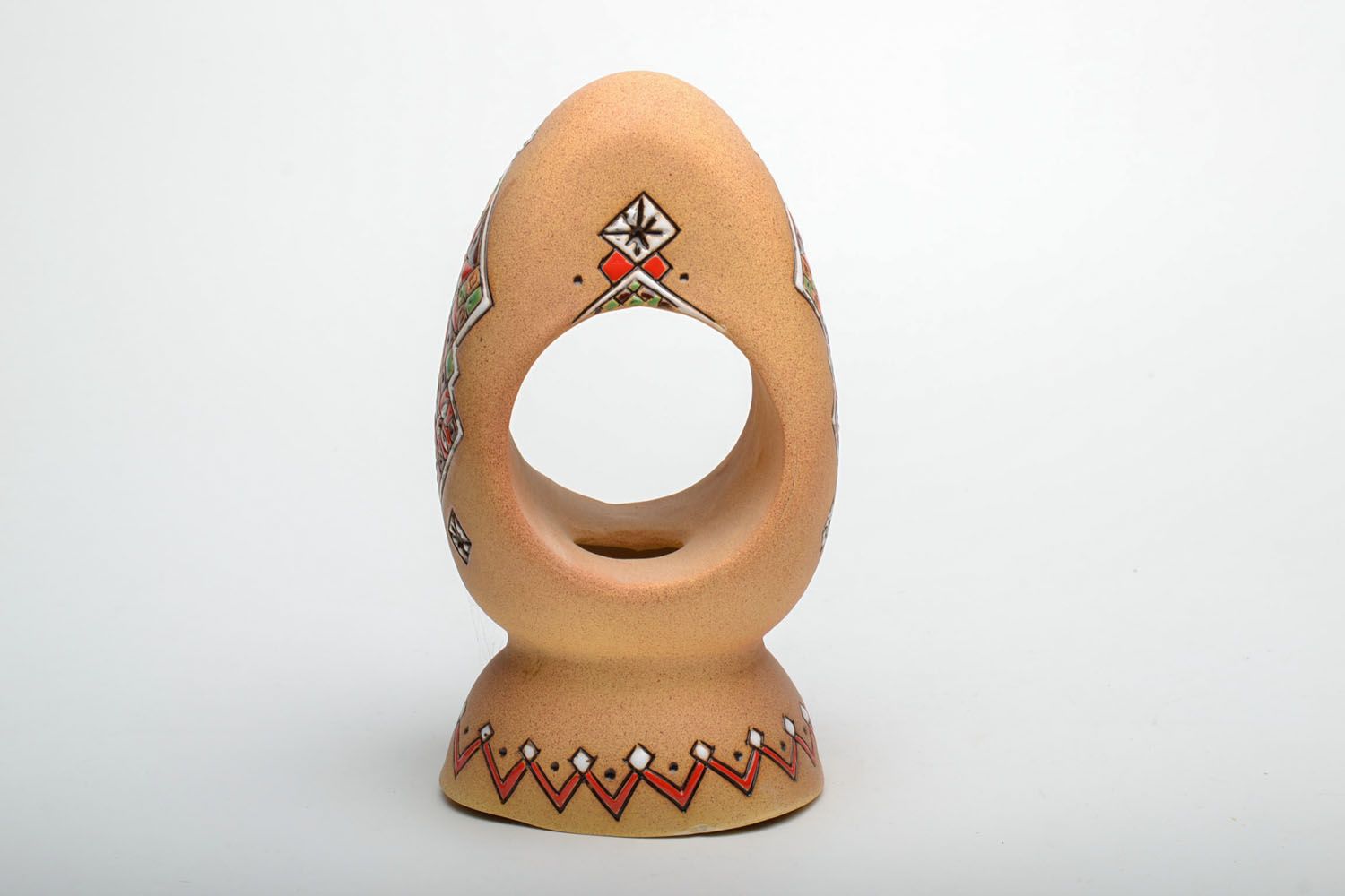 Deko Kerzenhalter aus Keramik mit Bemalung foto 2