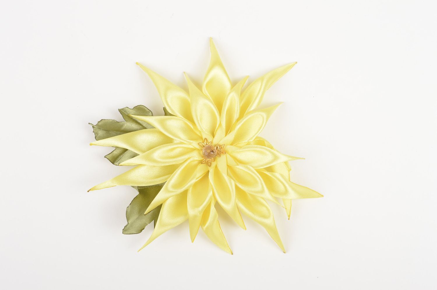 Zarte gelbe Blume Haarspange handgemachter Schmuck Accessoire für Mädchen foto 3