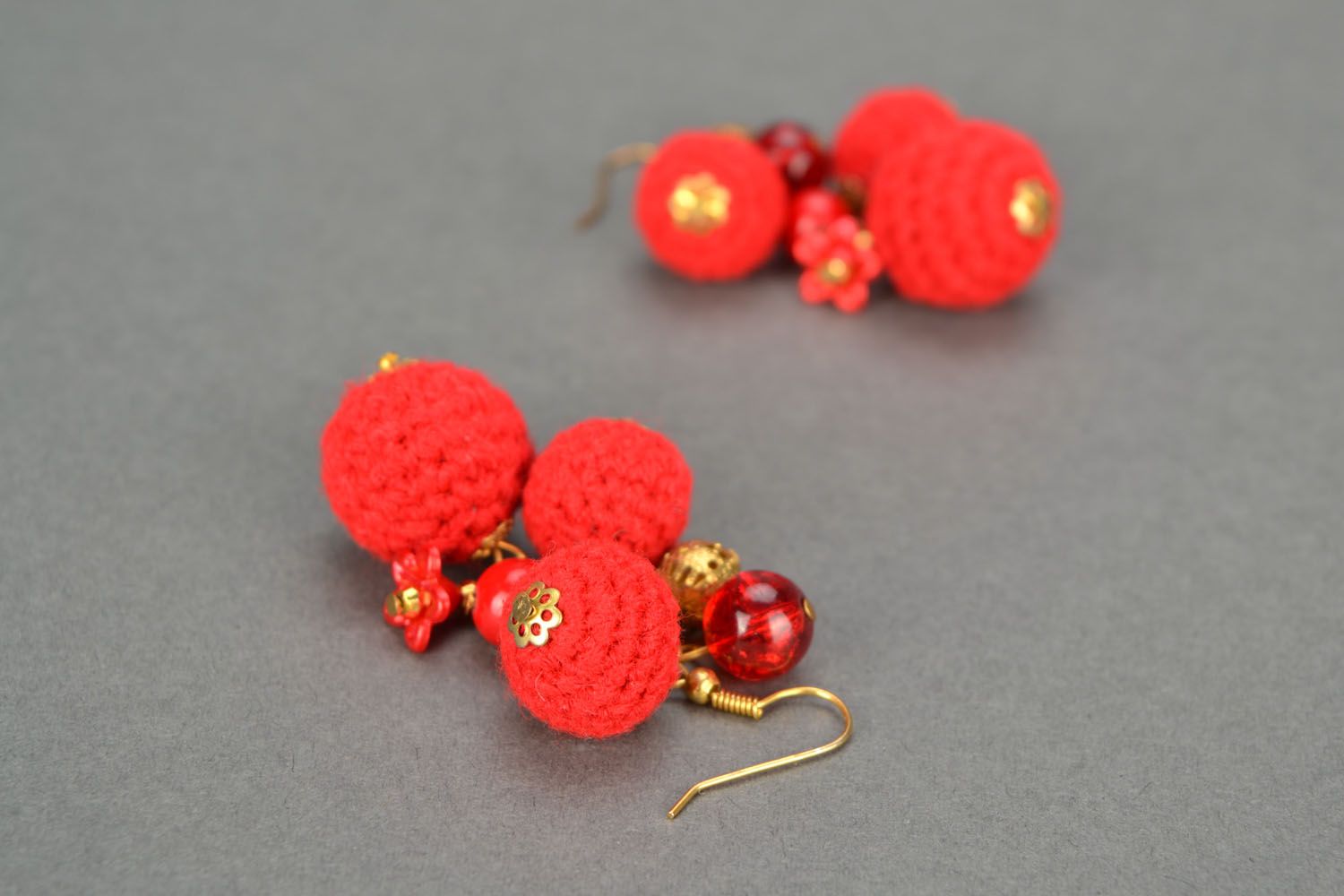 Crochet earrings Ripe Berry photo 1