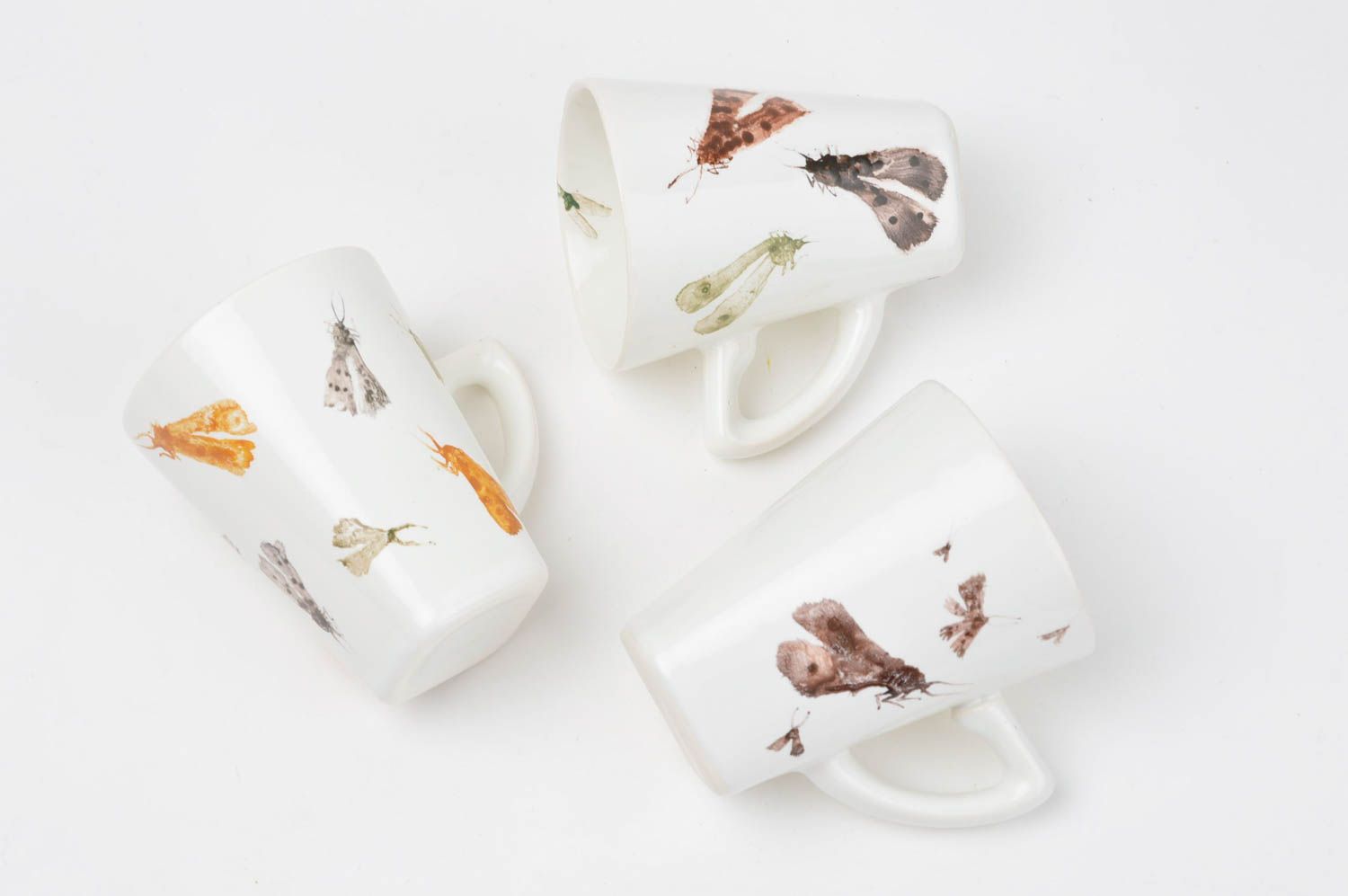 Set de Tasses à thé fait main Vaisselle design Cadeau original 3 pièces photo 2