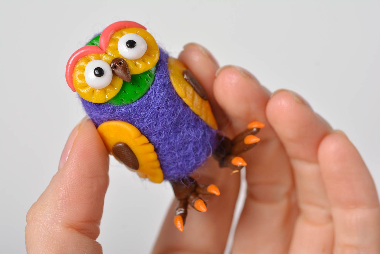 Игрушка ручной работы мягкая игрушка сова красивая интерьерная игрушка фото 5