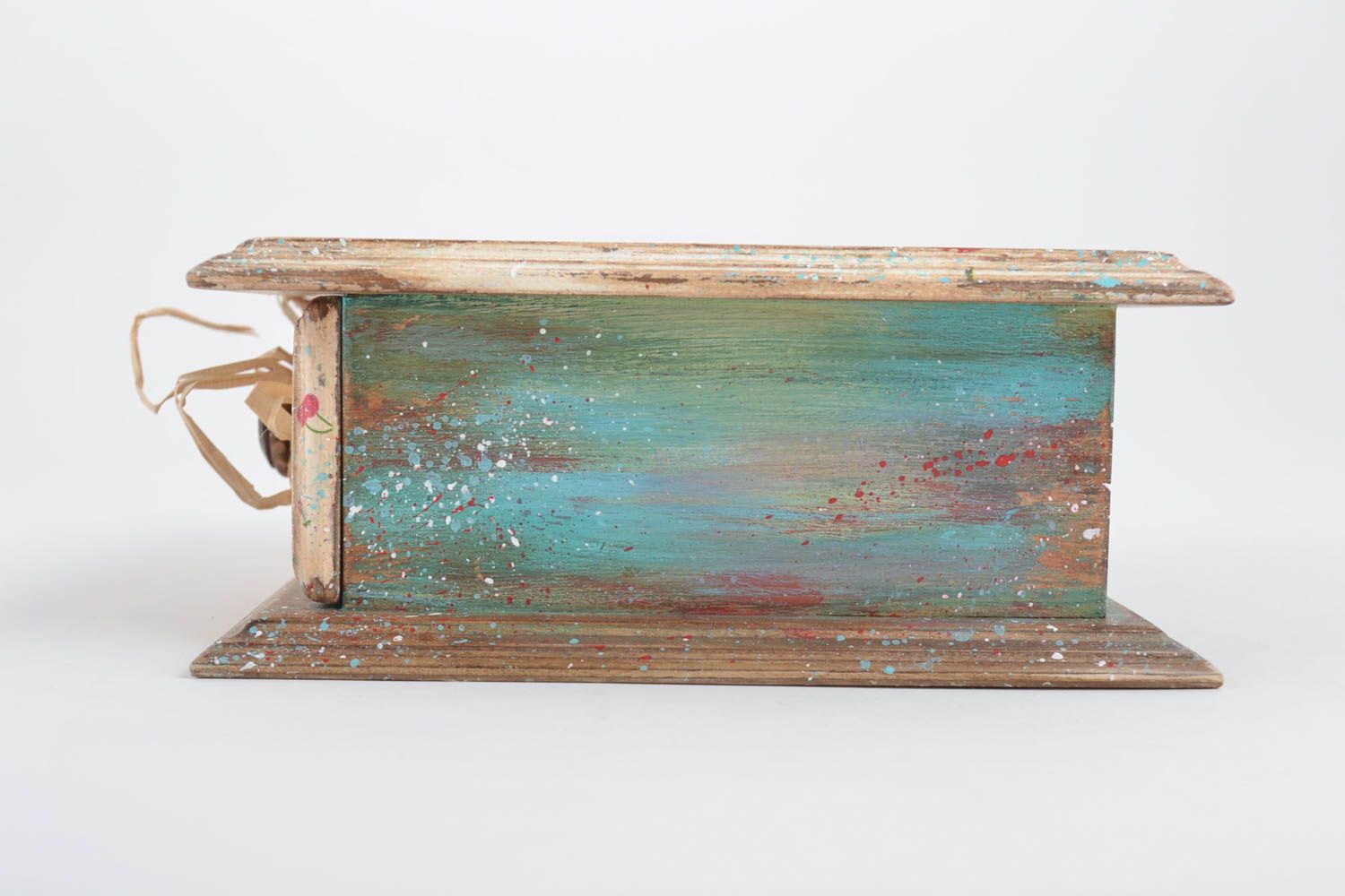 Caja de madera hecha a mano de decoupage joyero original regalo para mujer  foto 4