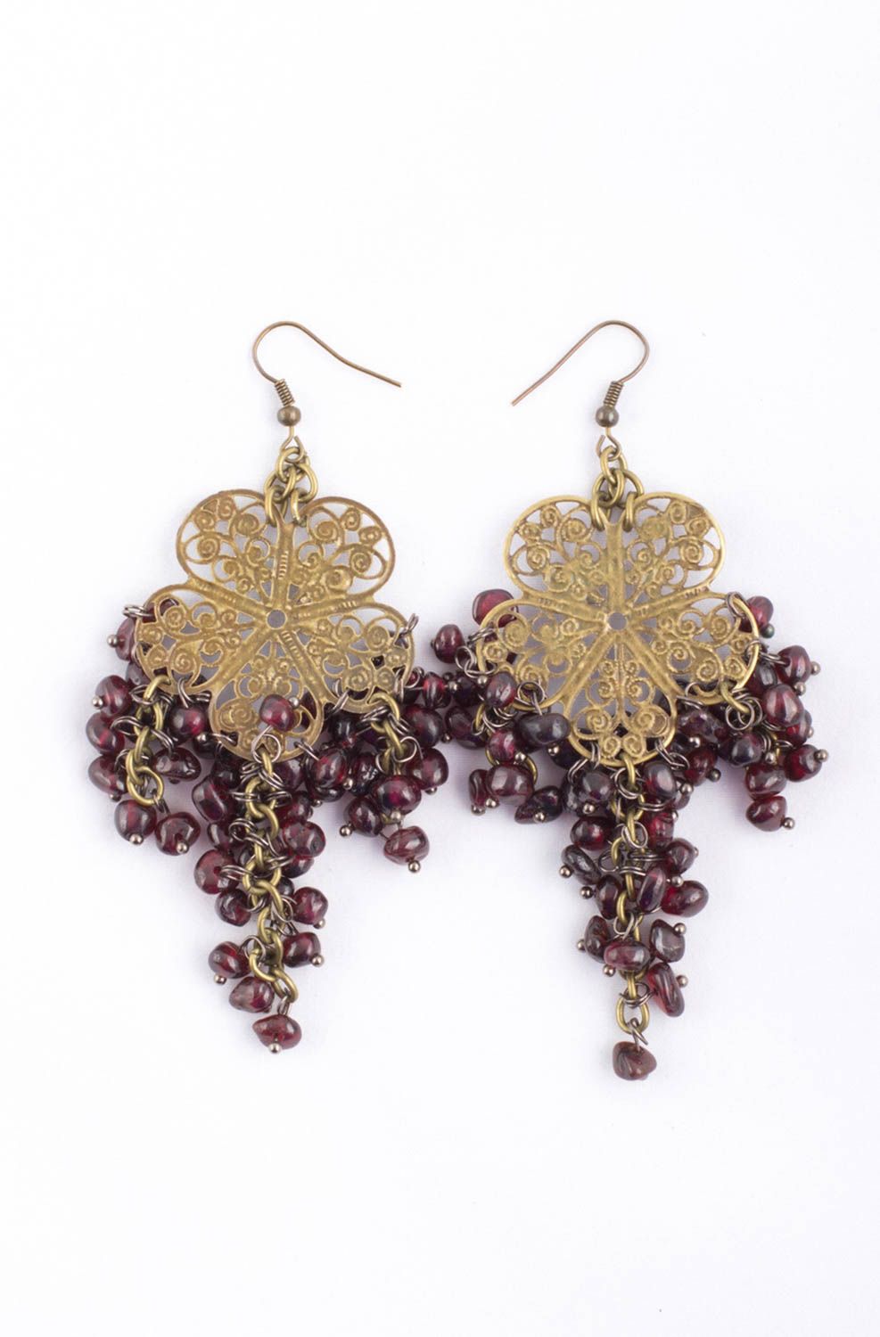 Handmade designer earrings jewelry with natural stone eleagant earrings photo 3