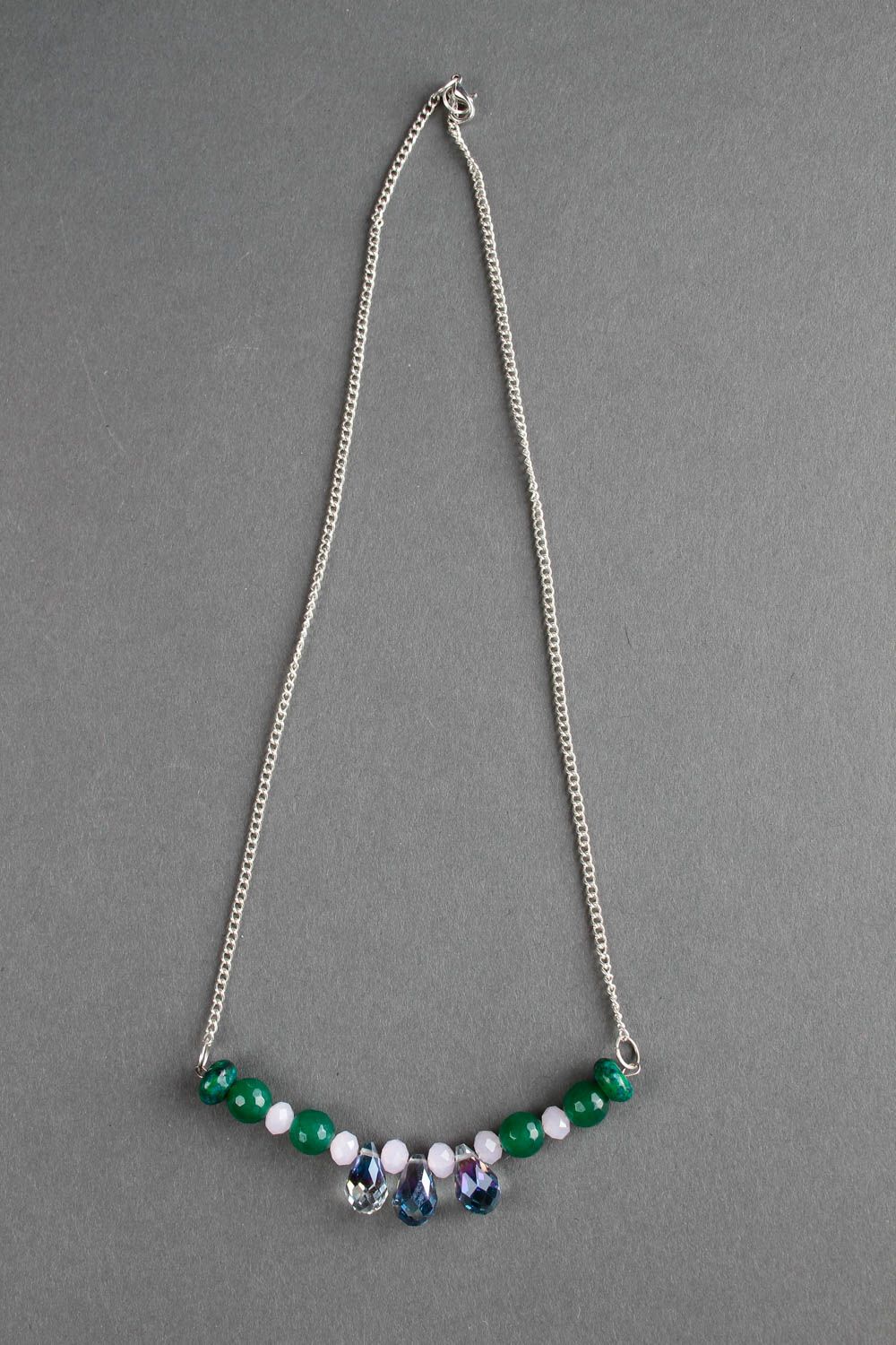 Handmade stylish beaded necklace unusual elegant necklace beaded jewelry photo 3