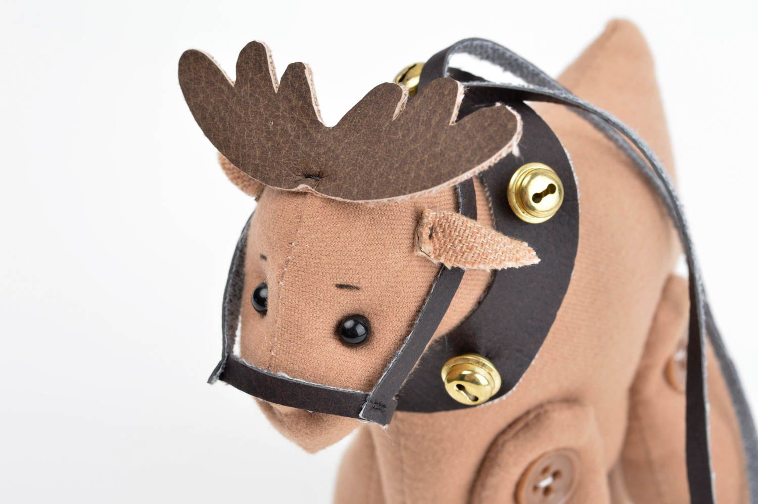 Juguete artesanal ciervo bonito marrón peluche original regalo para niños foto 5