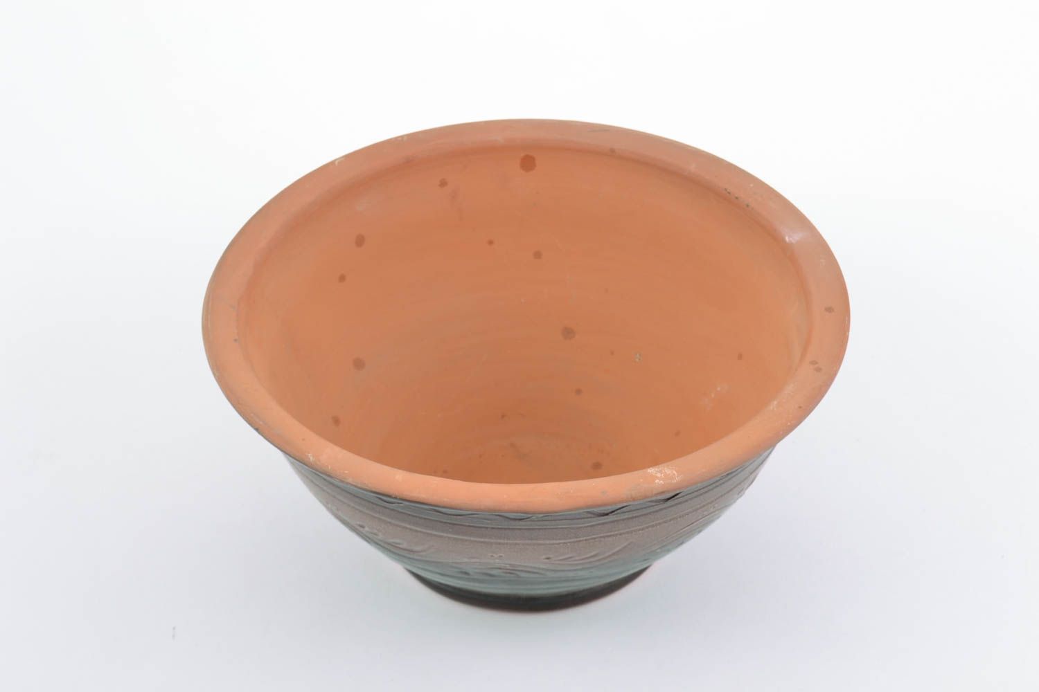 Large handmade designer glazed clay bowl 2 l eco kitchenware ideas photo 3