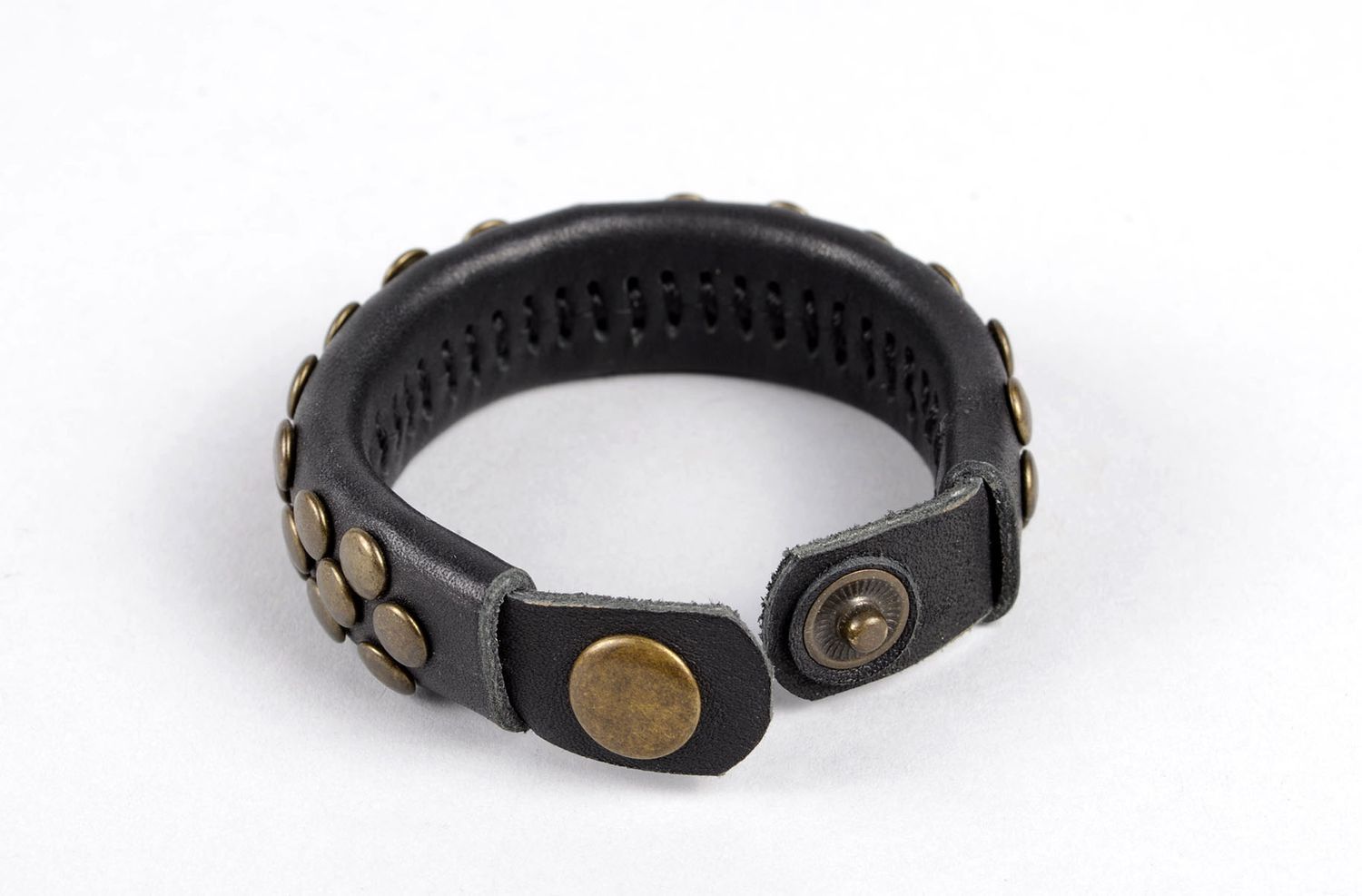 Handmade leather bracelet stylish unisex bracelet unusual designer jewelry photo 4