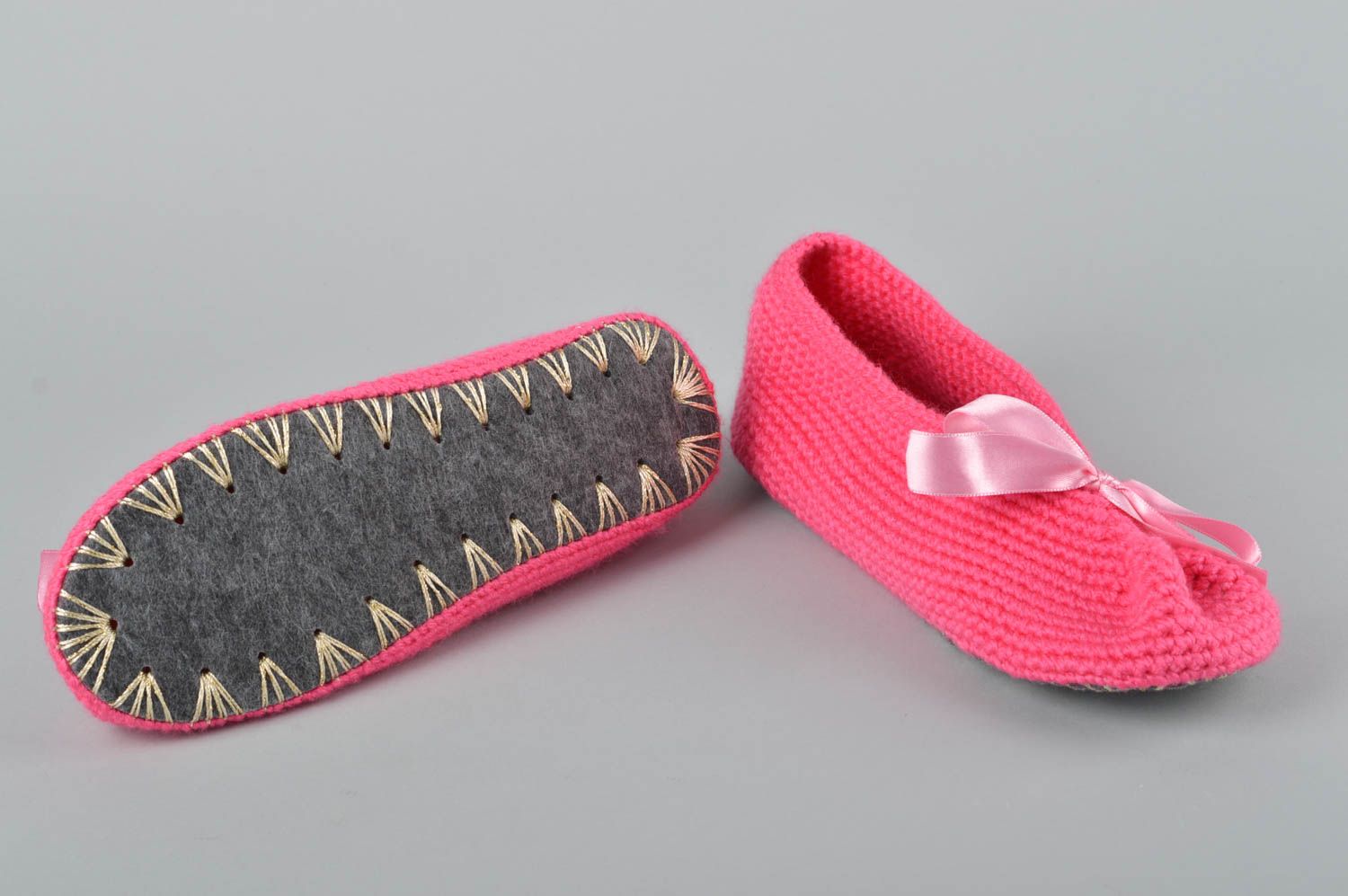 Zapatillas de casa rosadas hechas a mano calzado femenino regalo original foto 2