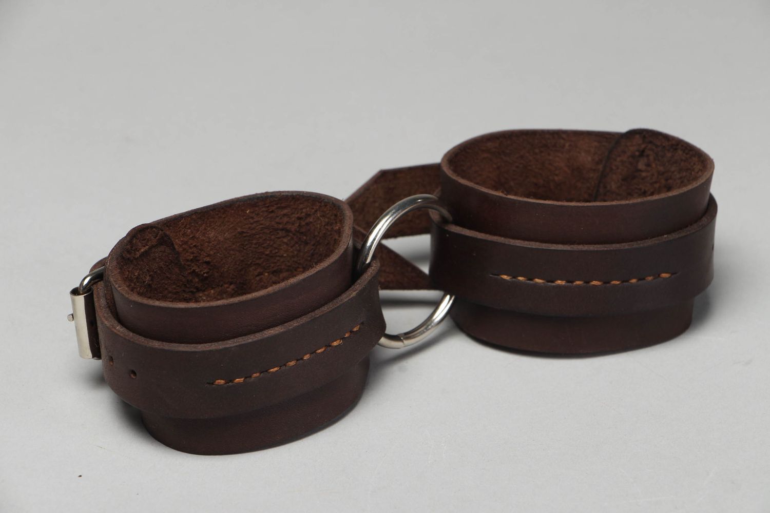 Handmade leather handcuffs photo 1