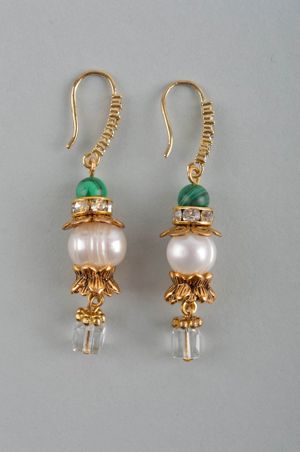 Handmade jewelry set bead bracelet dangling earrings gemstone jewelry cool gifts photo 4