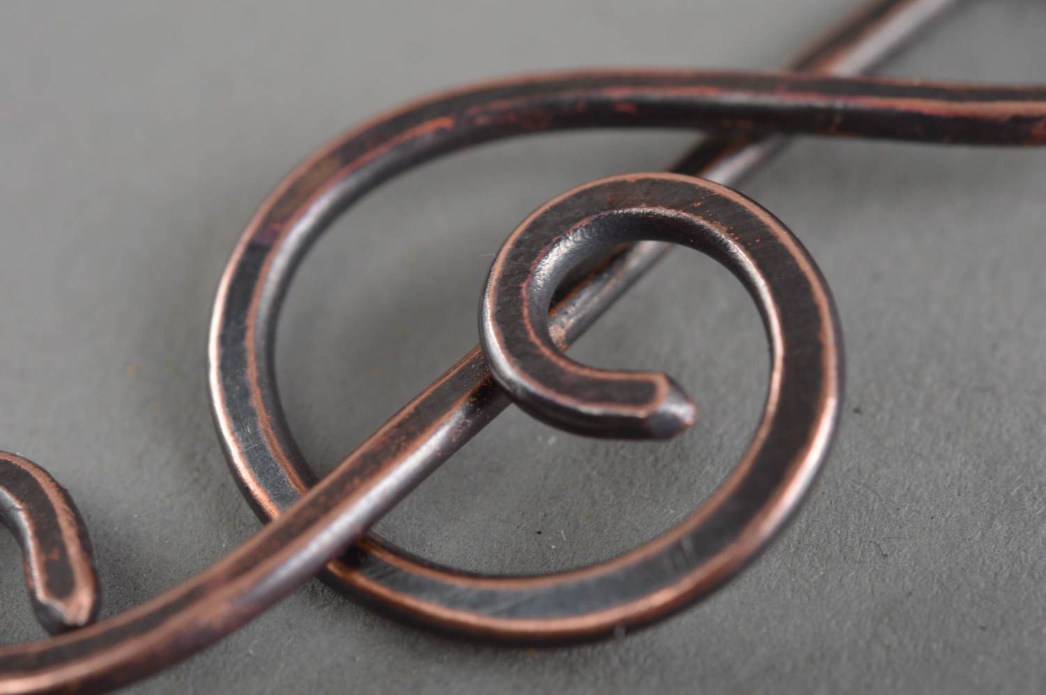 Handmade copper designer pendant present for musician metal jewelry gift photo 5