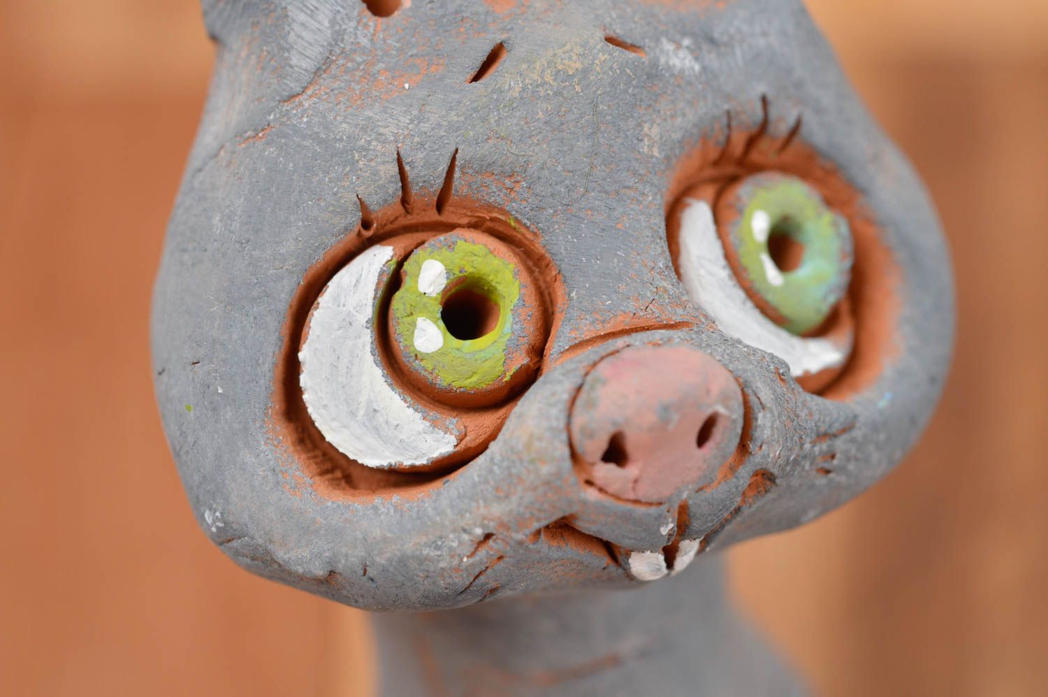 Handmade cute ceramic figurine stylish designer statuette clay animal photo 5