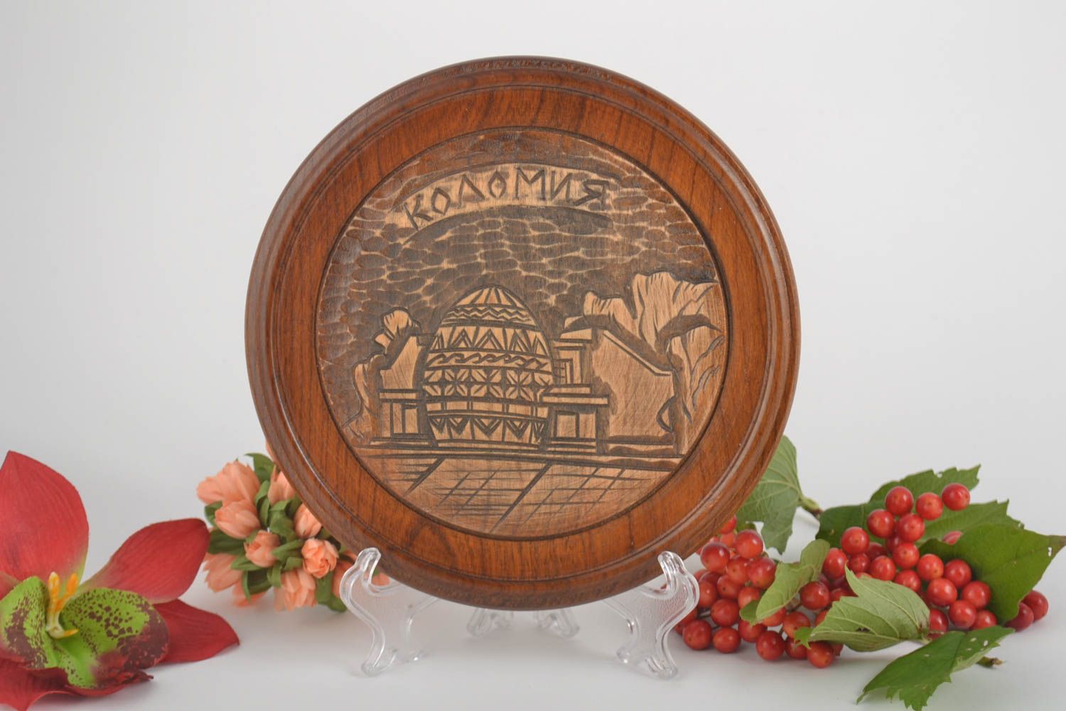 Decorative plate handmade home decor wooden plate housewarming gift ideas photo 1