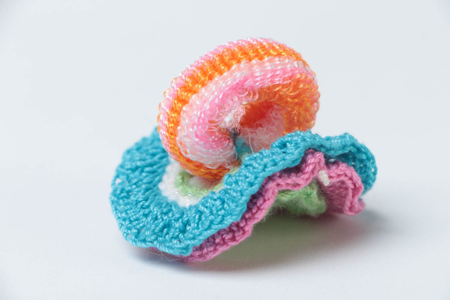 Flower scrunchy hand-crocheted scrunchies stylish hair accessories for girls photo 2