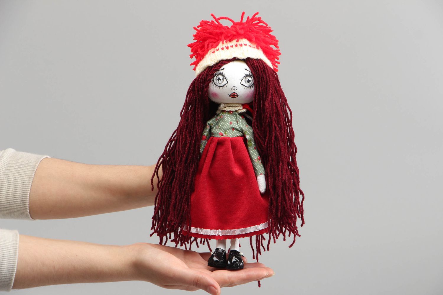 Handmade collectible fabric doll photo 4