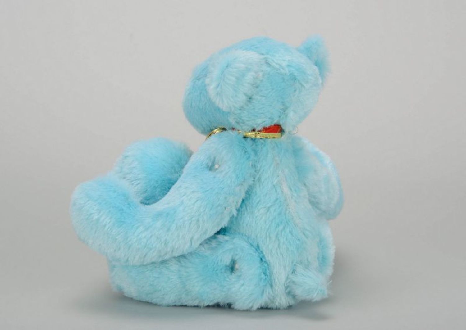 Soft toy of blue color Bear photo 5