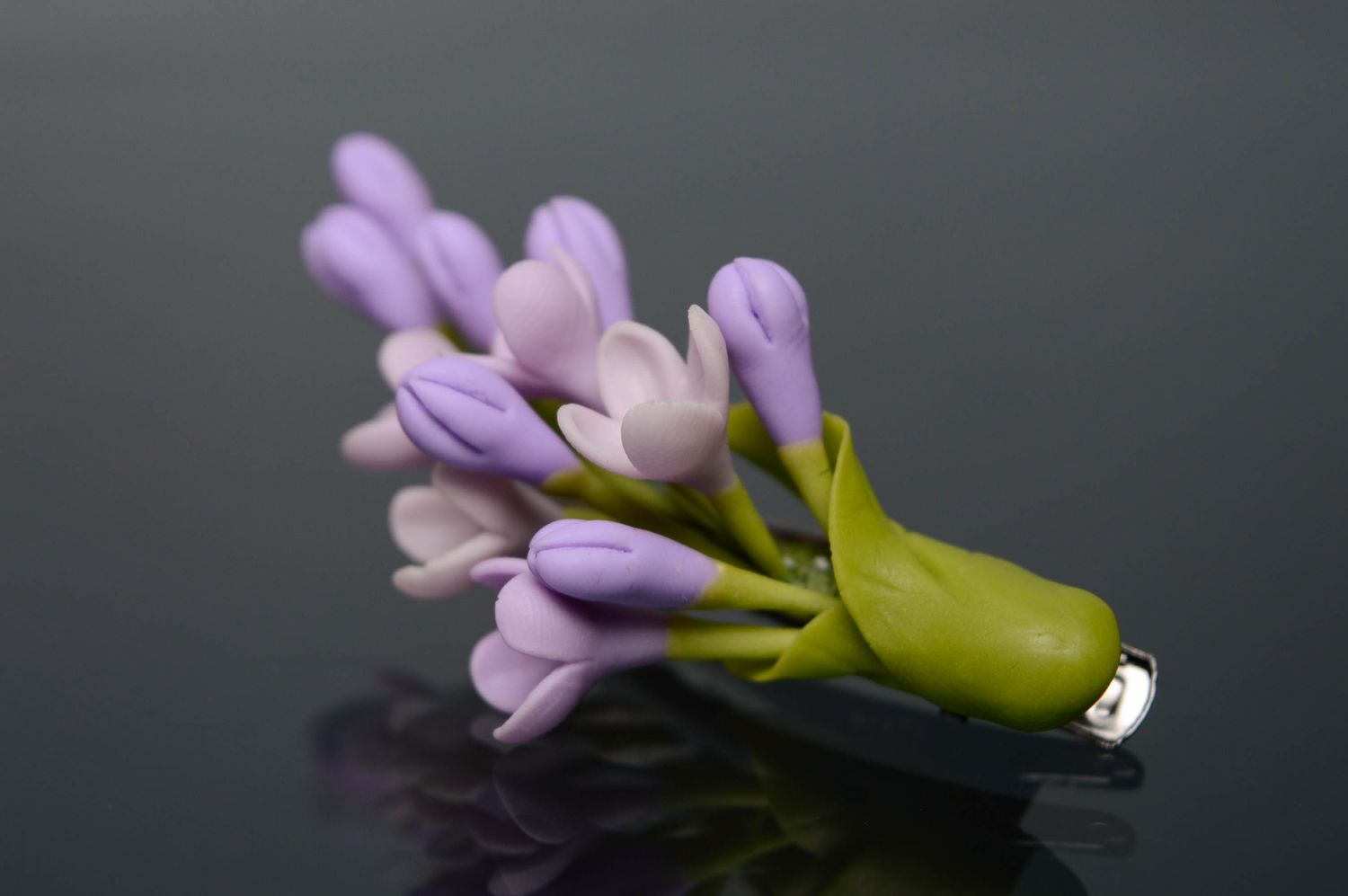 Barrette à cheveux avec fleur de lilas  photo 5