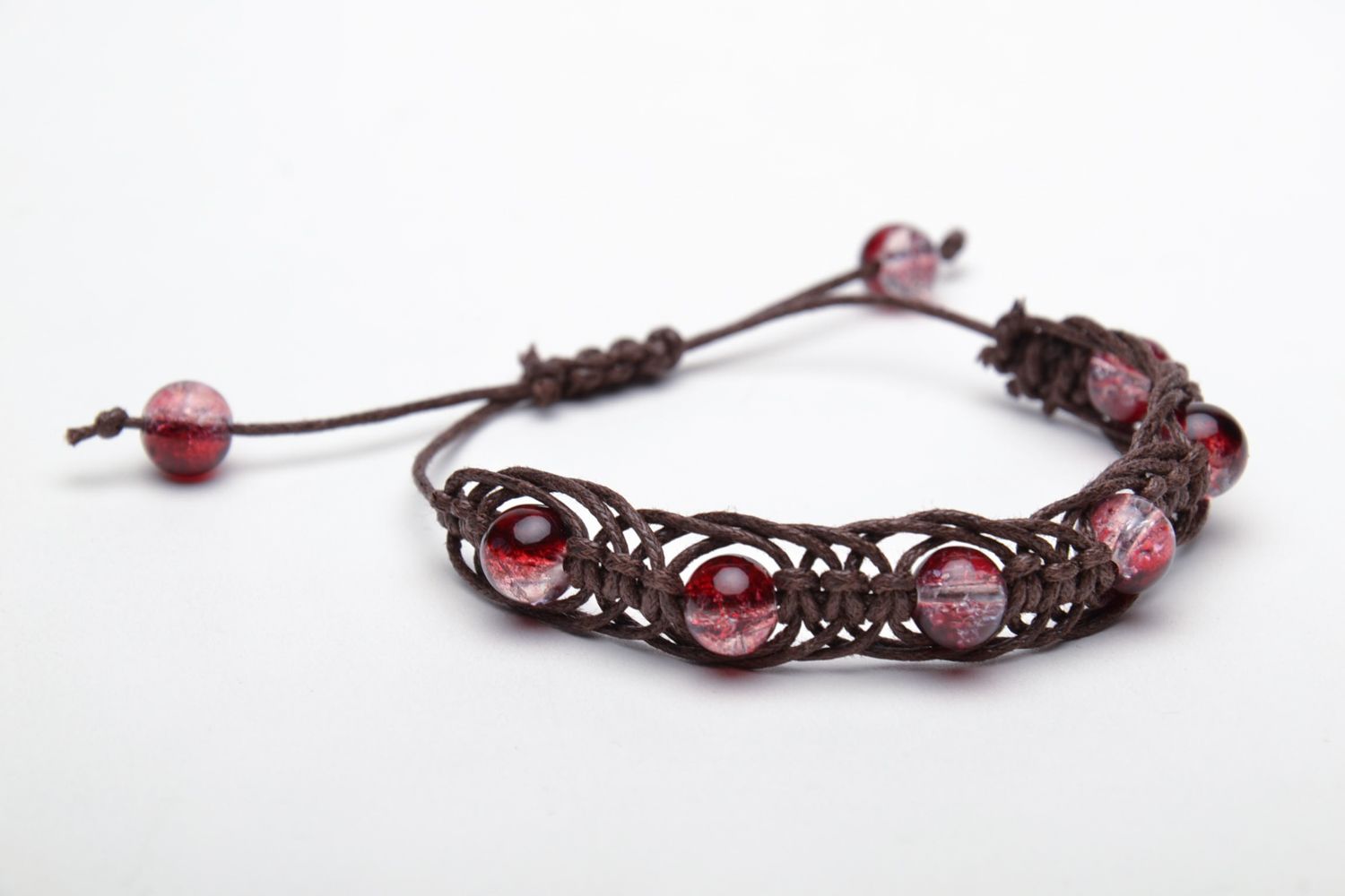 Handmade bracelet with glass beads photo 3