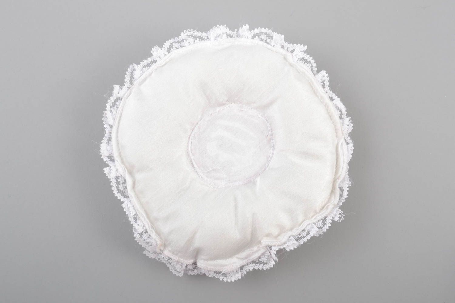 Wedding ring pillow white with red round beautiful handmade ring cushion  photo 2