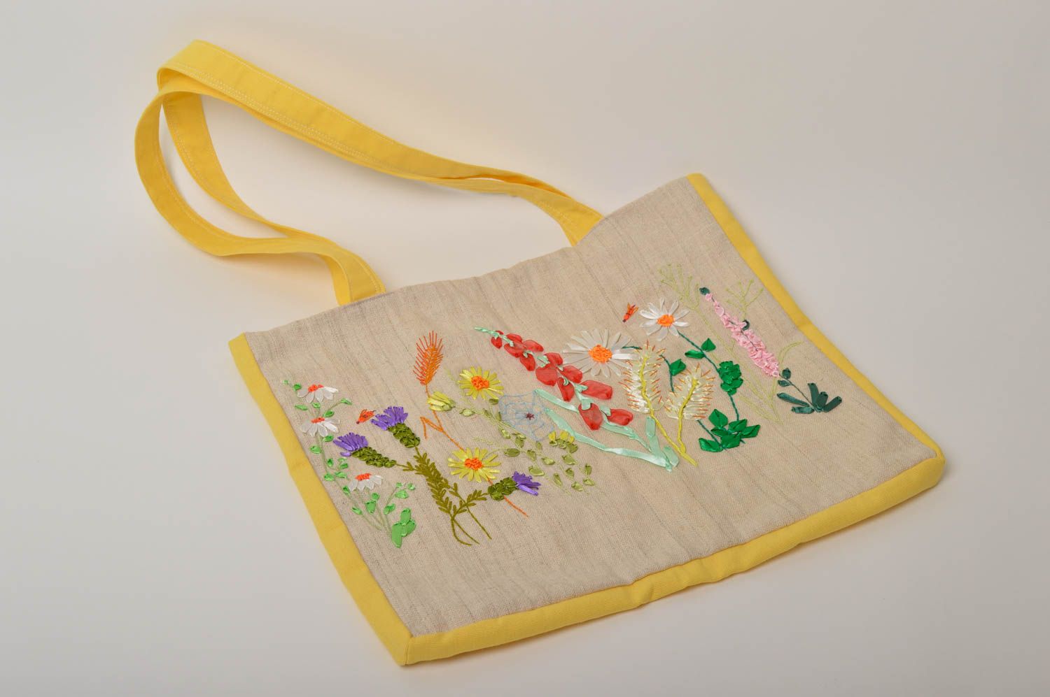 Handmade beautiful textile bag designer shoulder bag unusual cute accessory photo 4