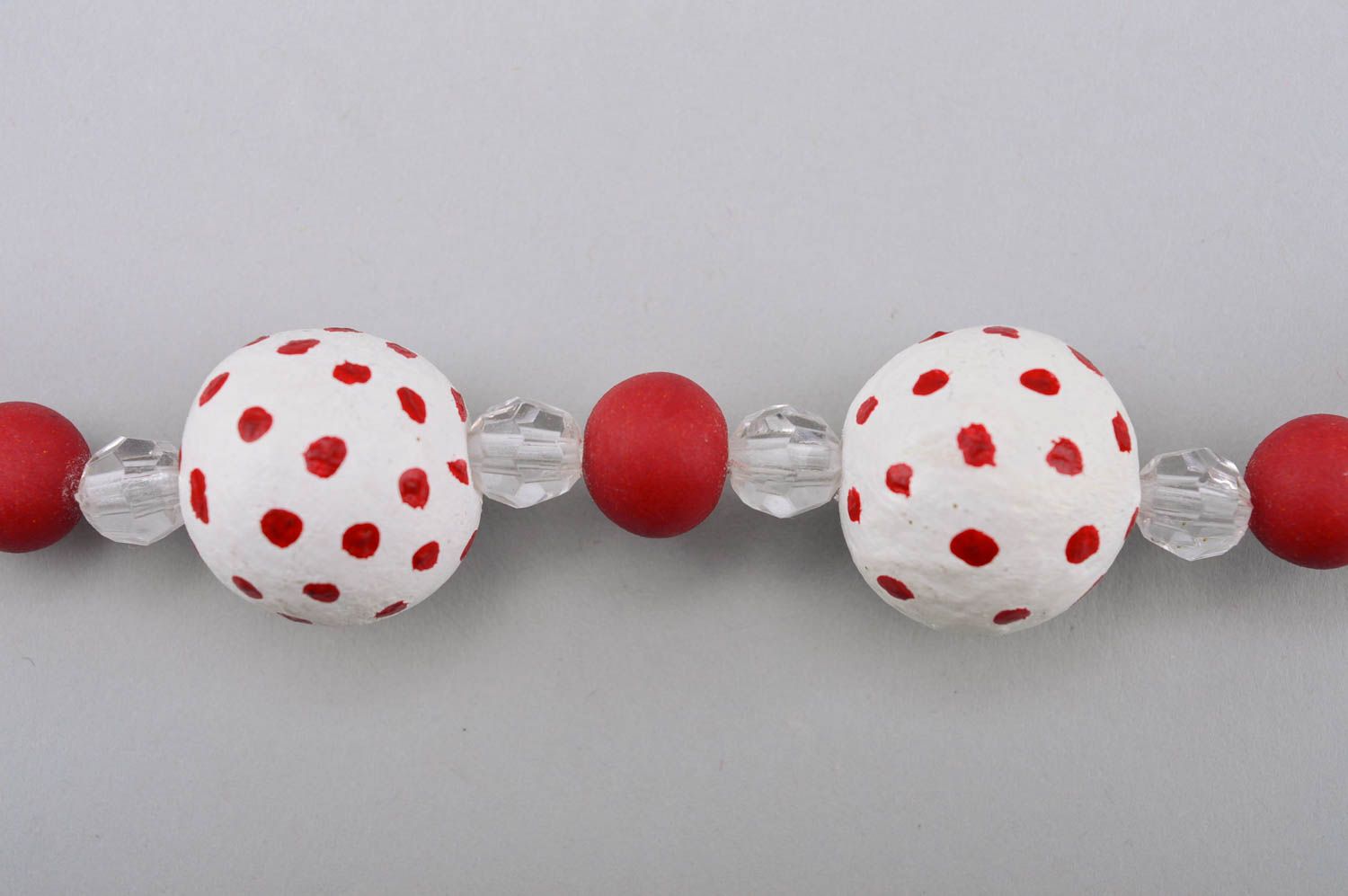 Stylish handmade bead necklace plastic ball necklace polymer clay ideas photo 4