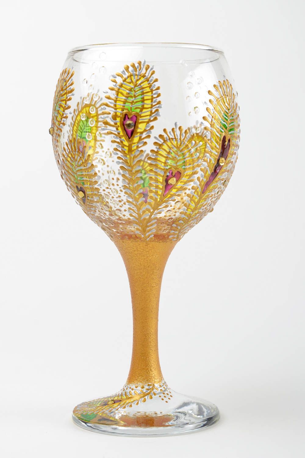 Handmade wine glass painted designer glass stylish ware unusual present photo 4