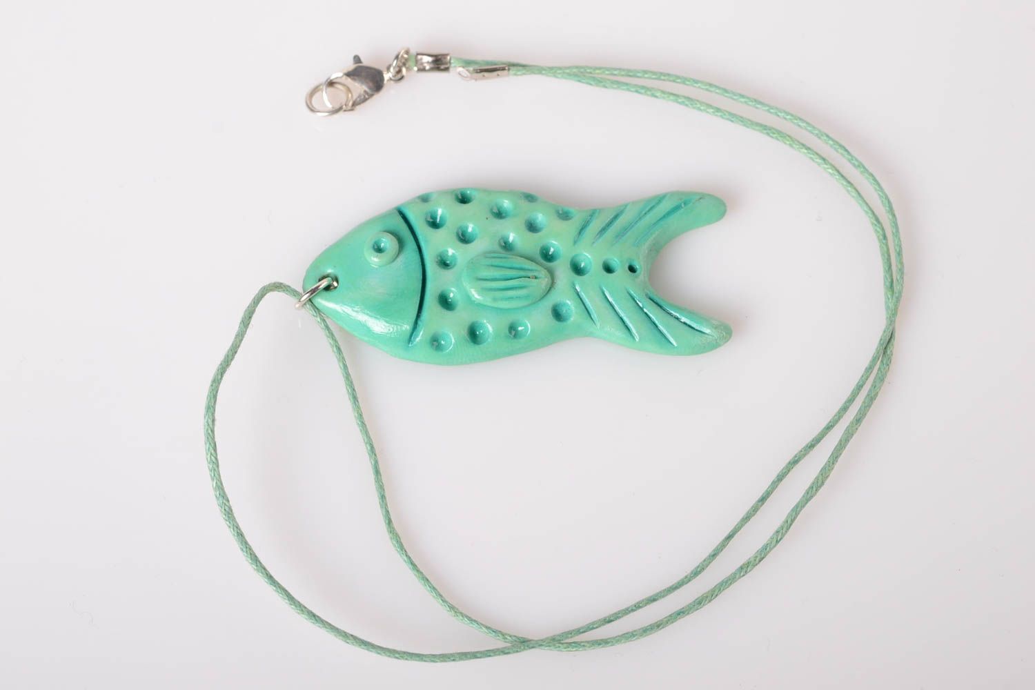Polymer clay pendant handmade jewelry plastic pendant fish  fashion jewerly  photo 1