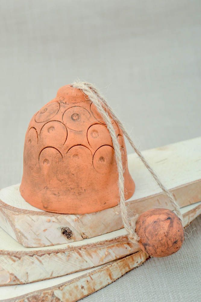Handmade home interior clay bell ceramic souvenir best for designer present photo 1