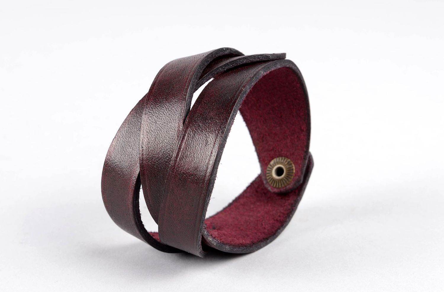 Handmade designer leather bracelet stylish wrist jewelry unusual bracelet photo 3