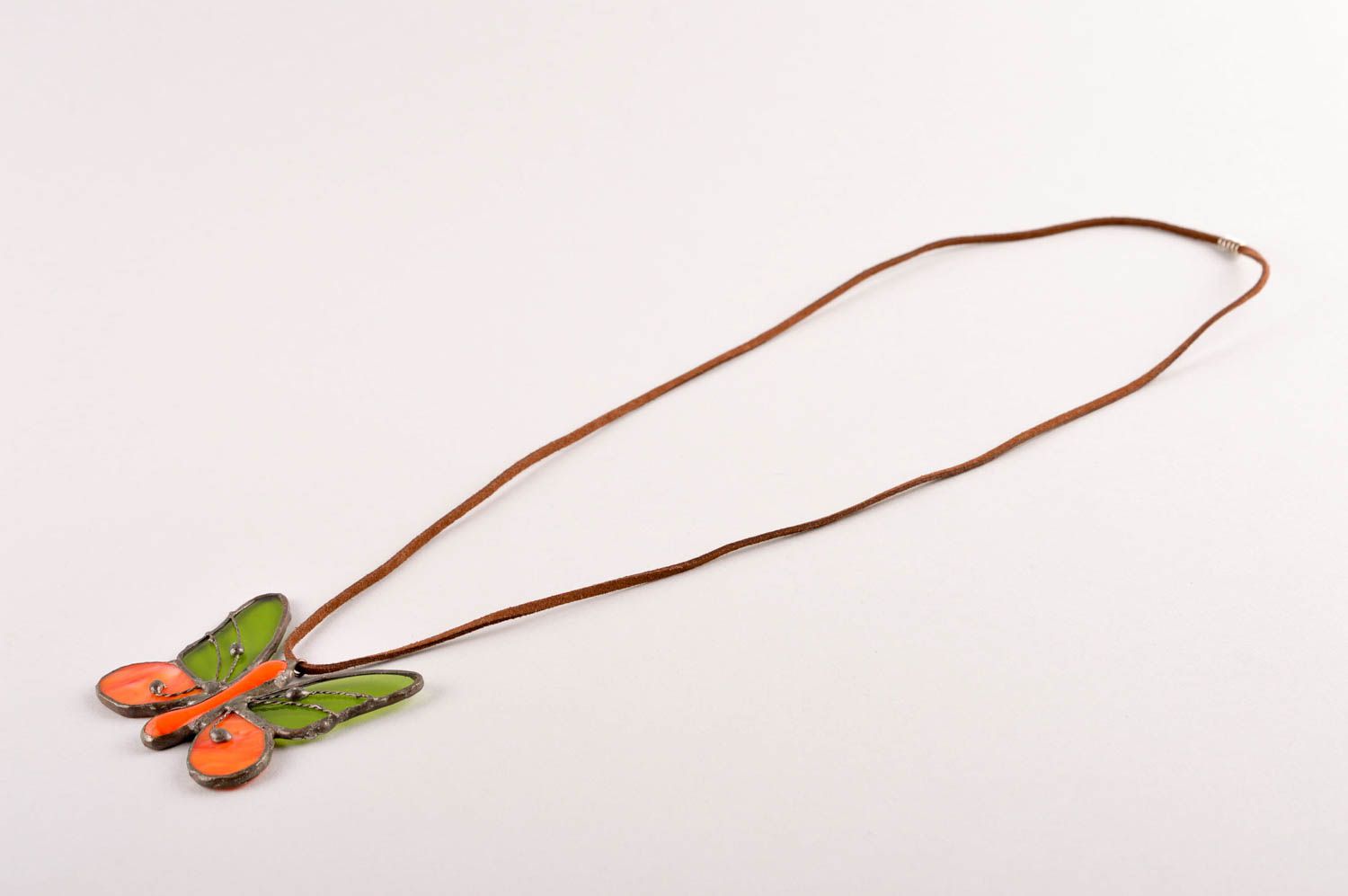 Handmade designer glass pendant unique necklace pendant unusual accessories photo 5