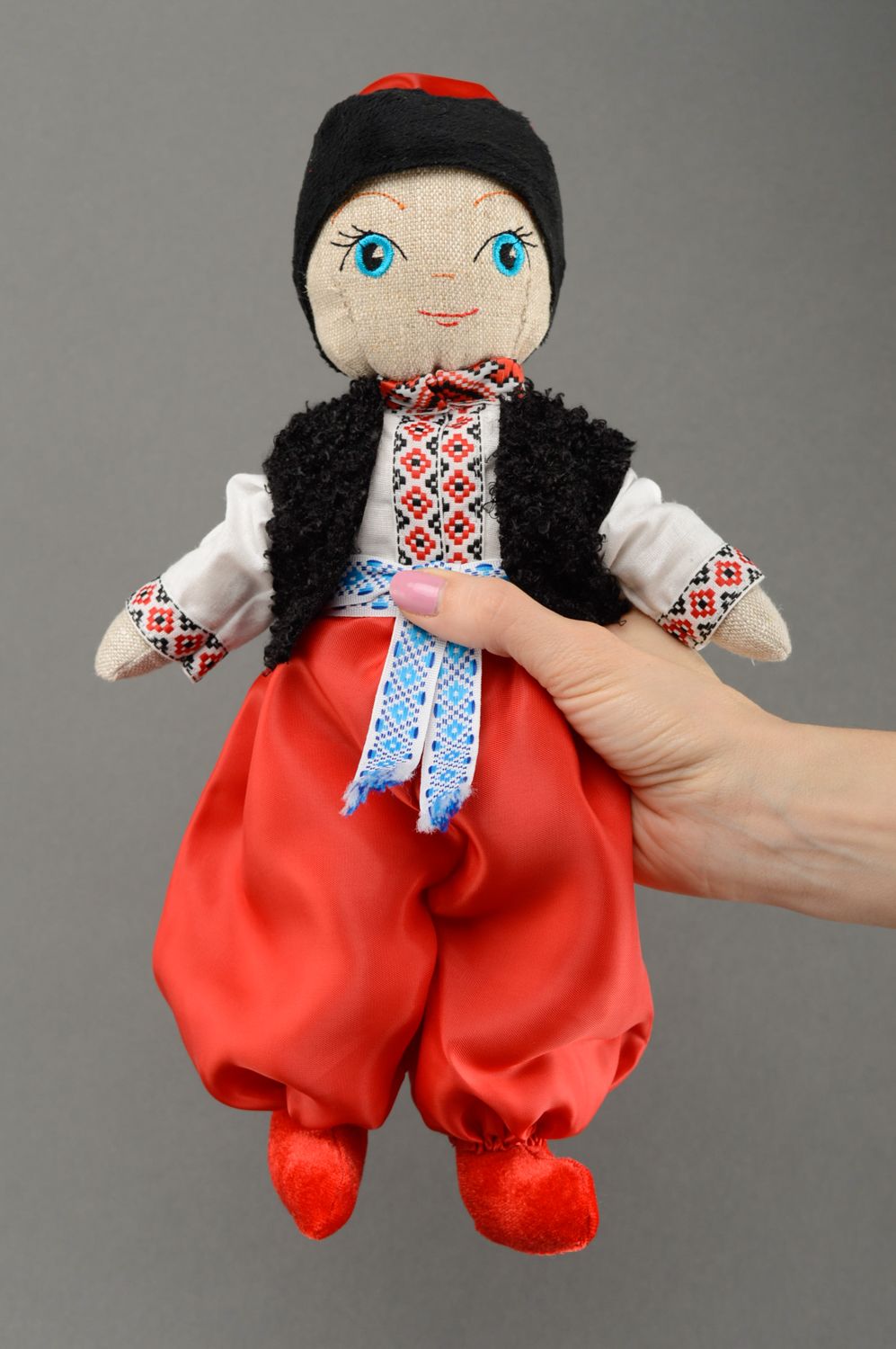Handmade fabric soft doll Cossack photo 3