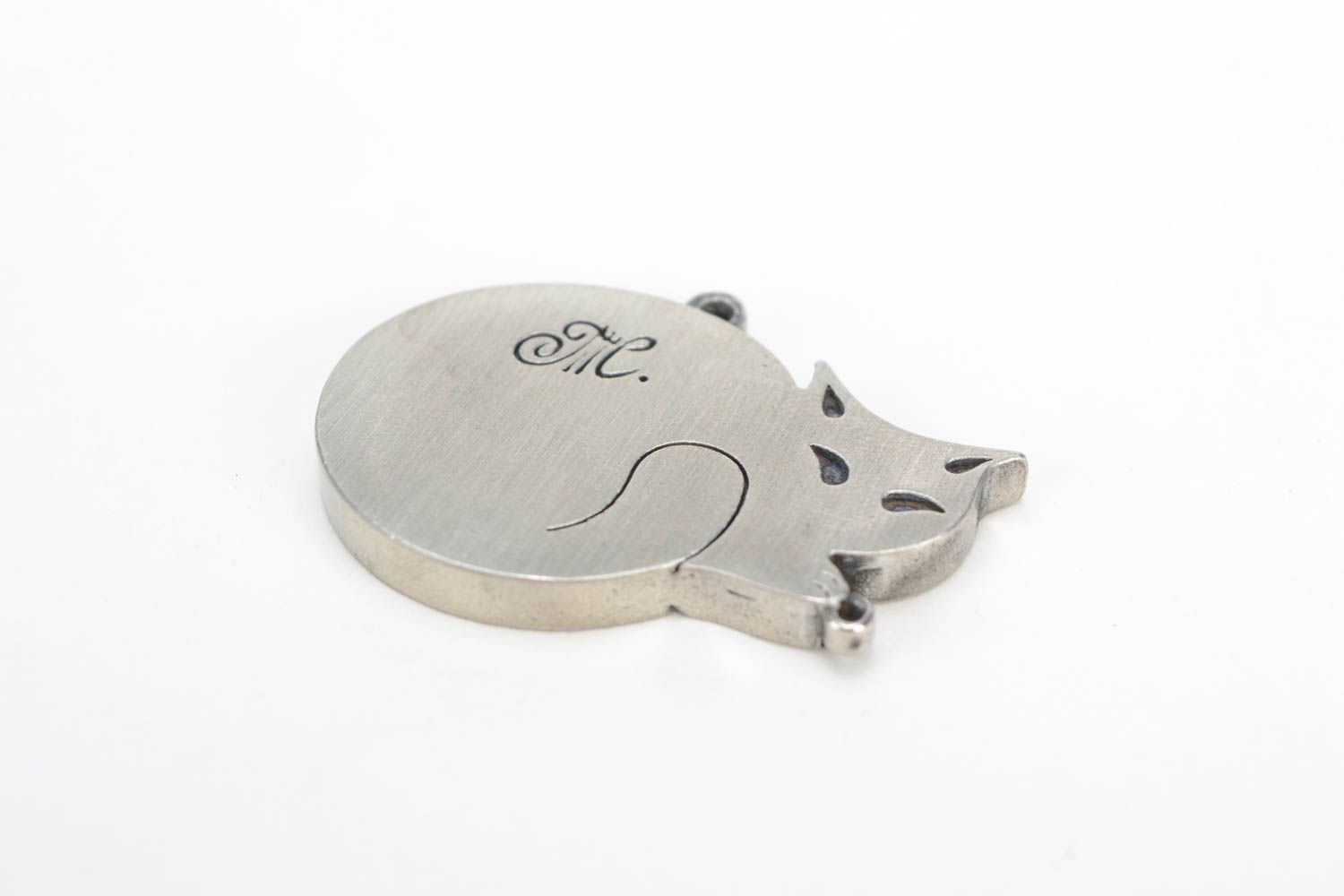 Support pour pendentif en métal moulé fait main creux en forme de chat photo 5