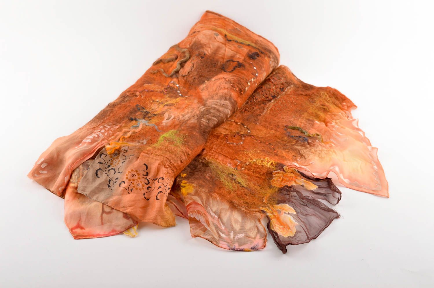Женский шарф ручной работы шарф из шерсти валяный шарф модный шерстяной шарф фото 1