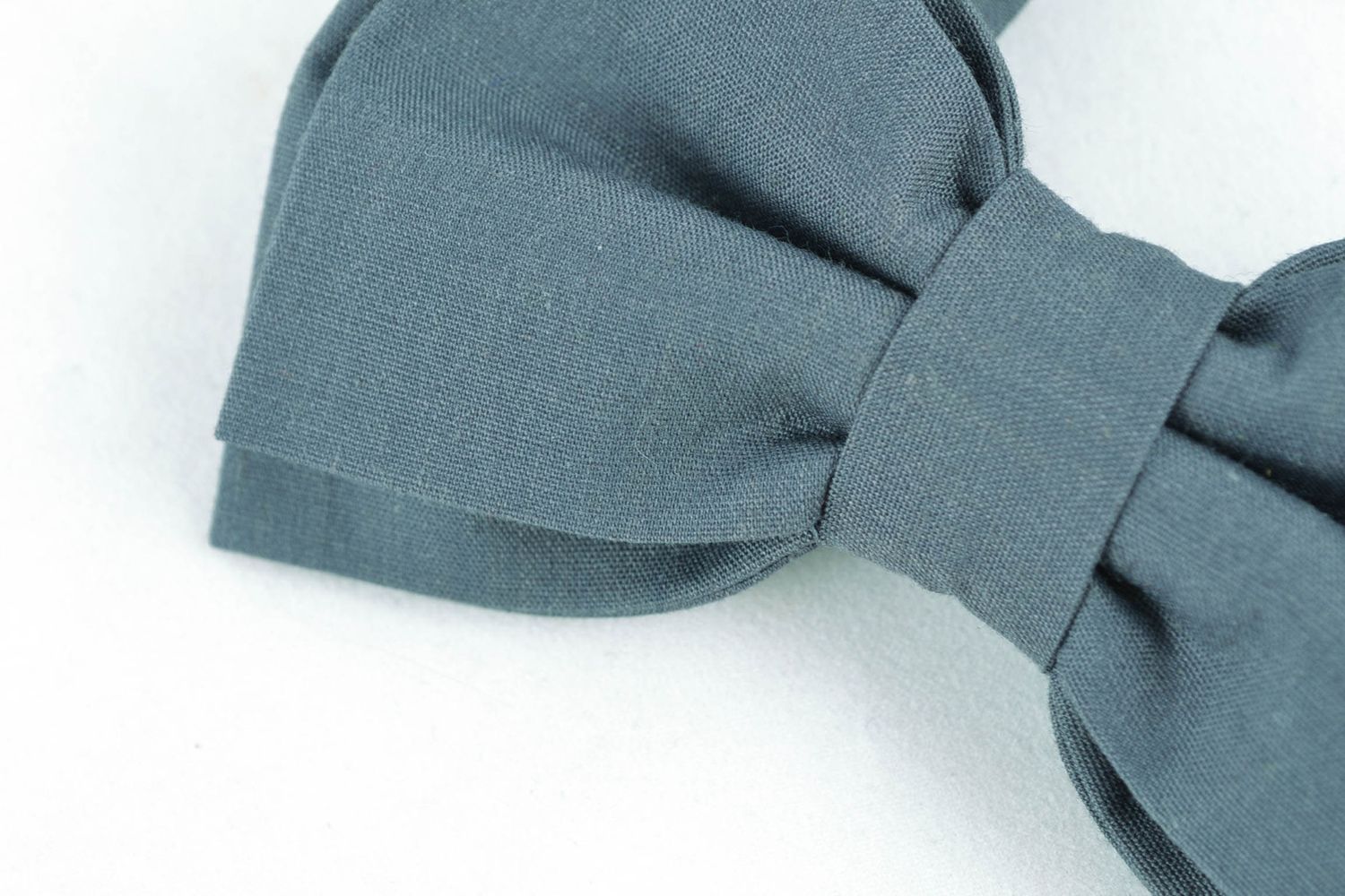Fabric bow tie of gray color photo 3