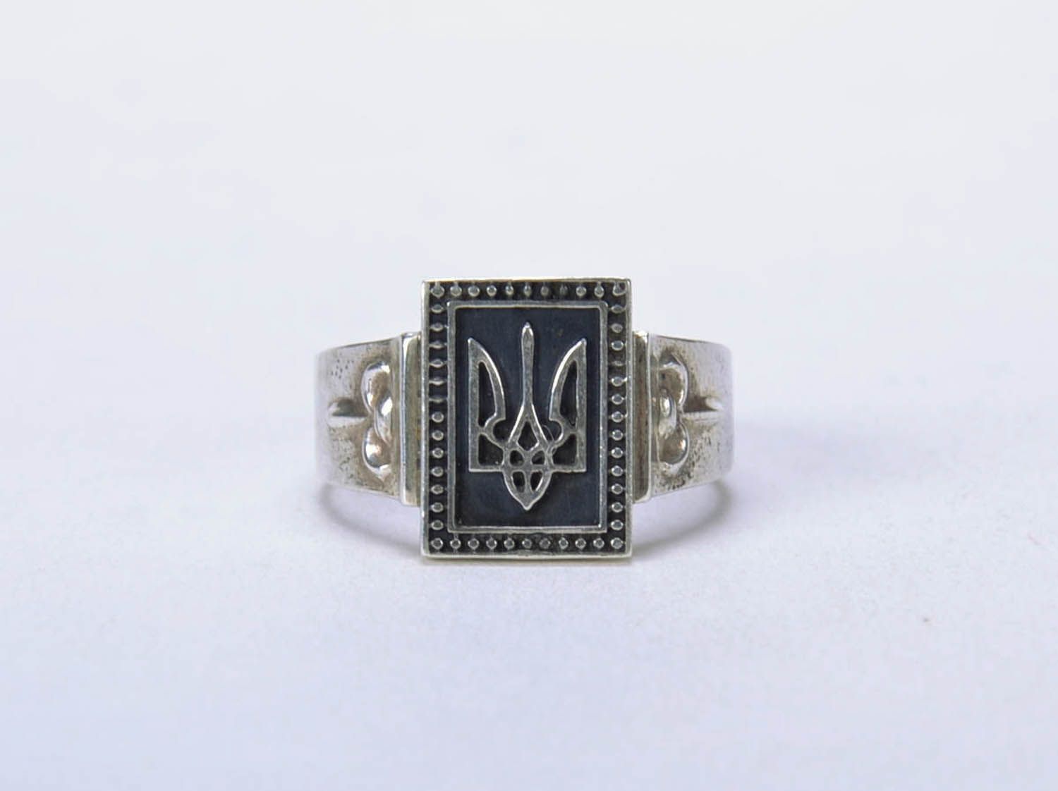 Silver ring Emblem of Ukraine photo 3