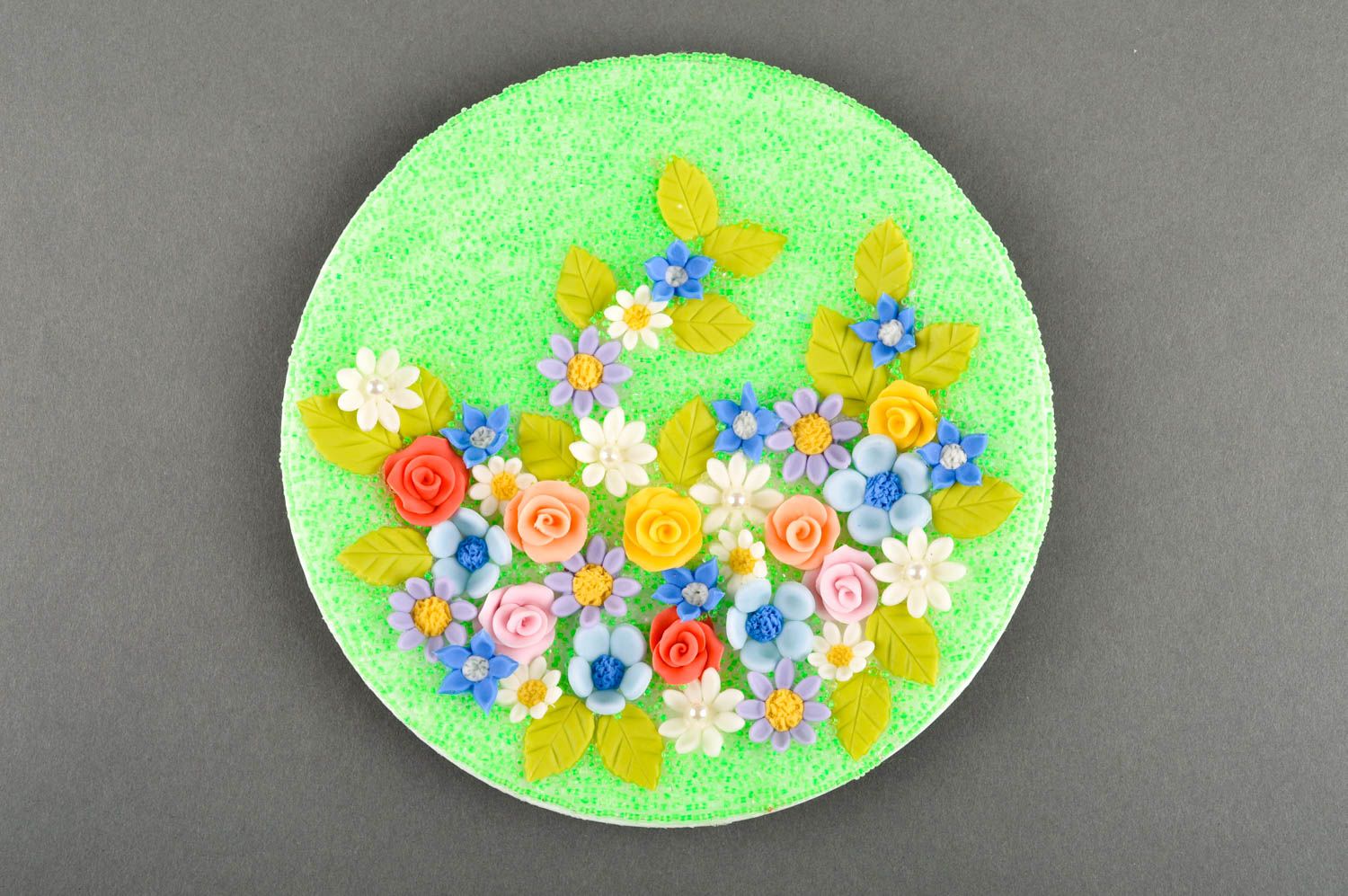 Plato de cerámica hecho a mano con rosas accesorio para boda regalo original foto 3