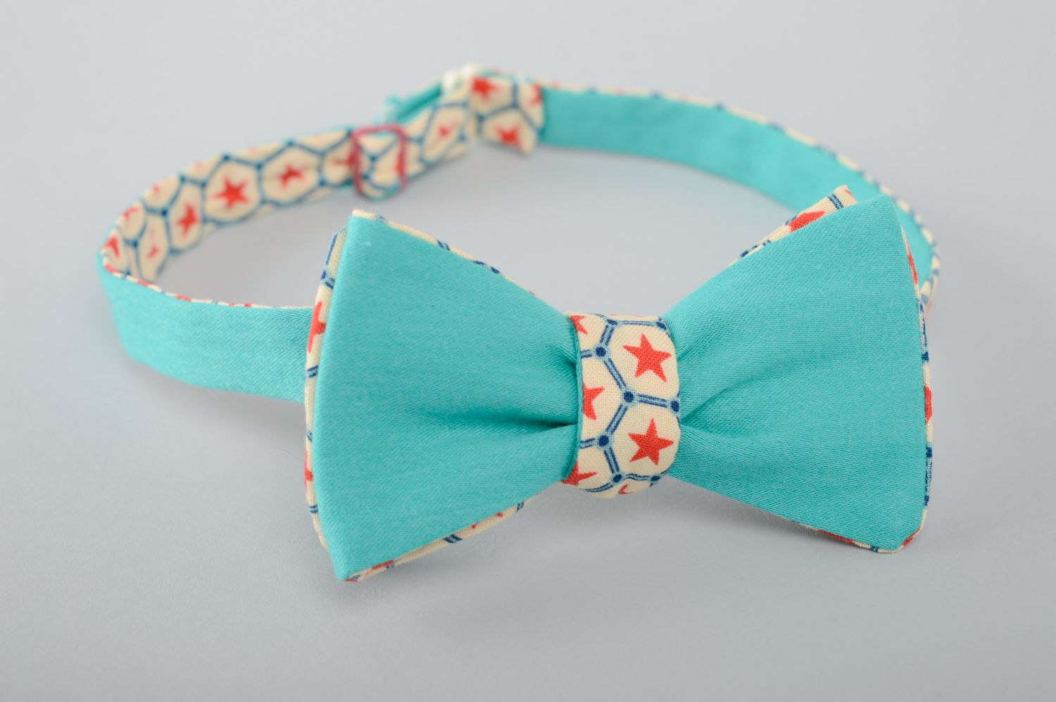Blue suit bow tie with print inserts photo 3
