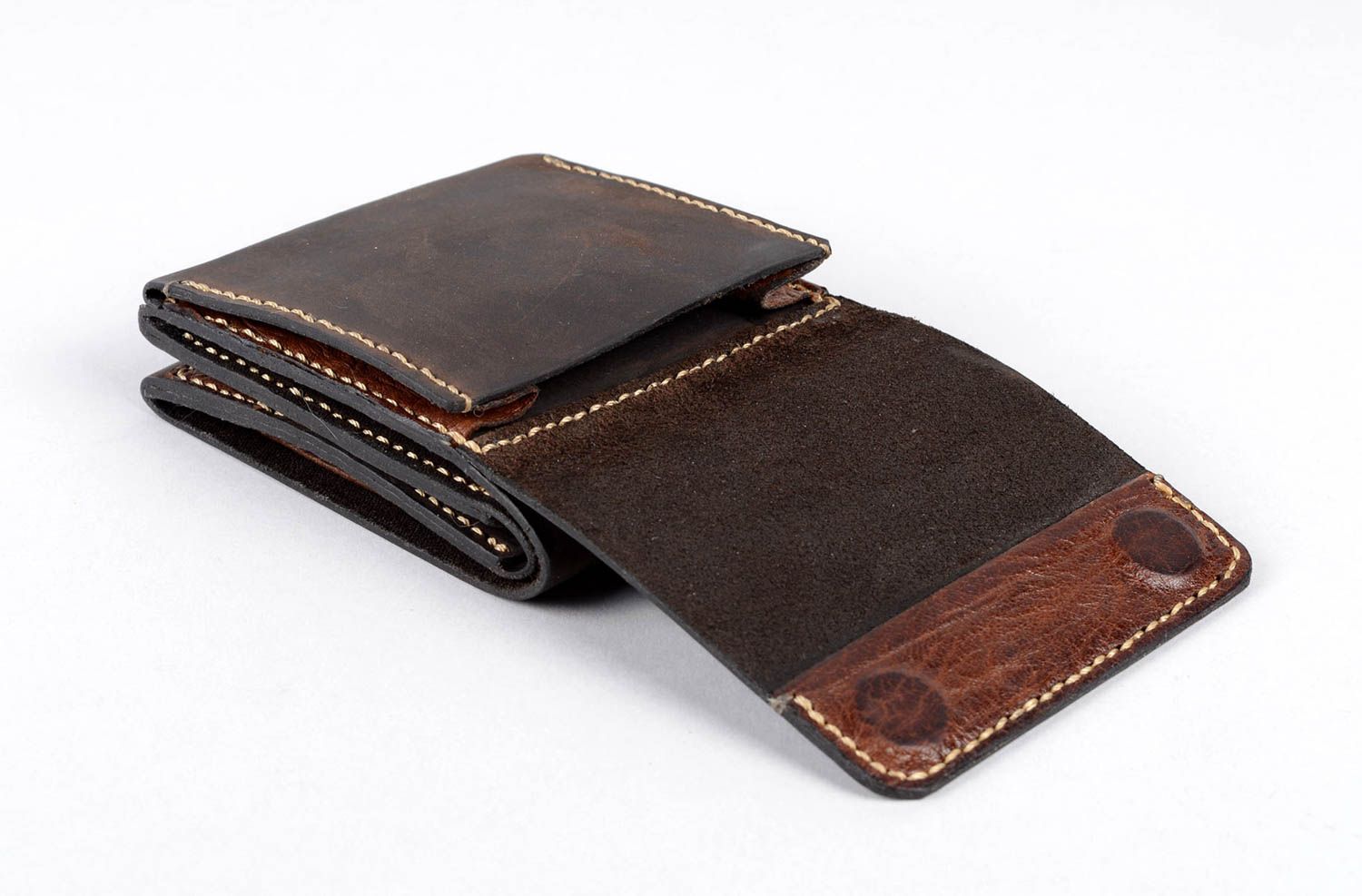 Кожаный кошелек хенд мейд кошелек для мужчин стильный необычный мужское портмоне фото 2