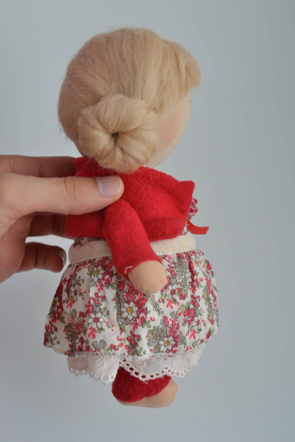 Soft toy girl doll handmade toys handmade home decor gift ideas for kids photo 4