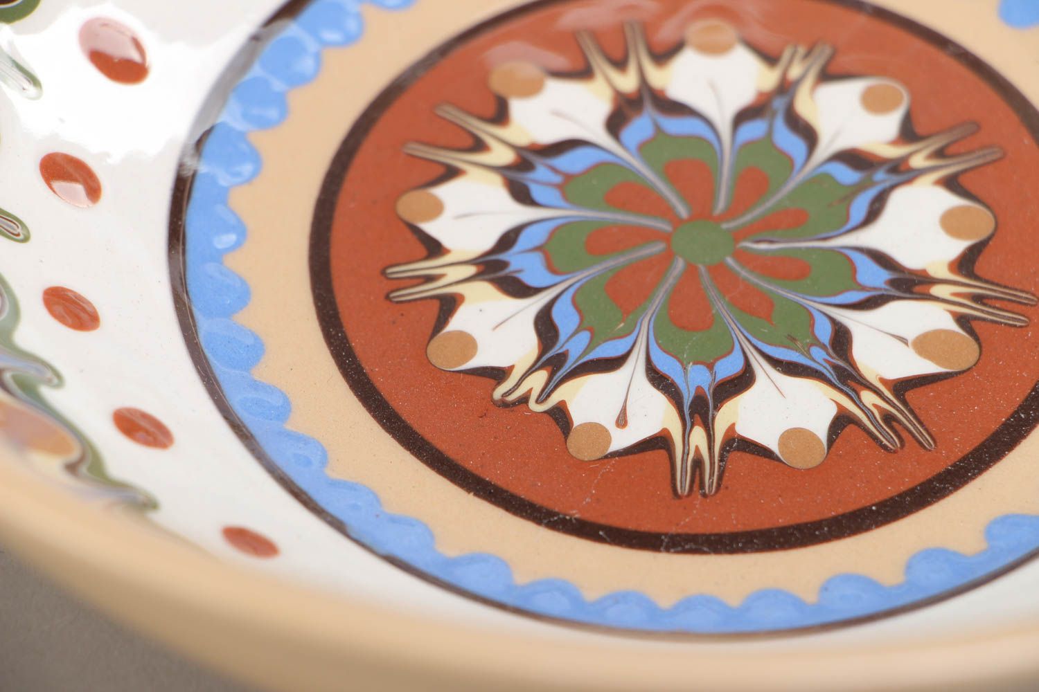 Beautiful handmade designer ceramic bowl painted with color glaze photo 3