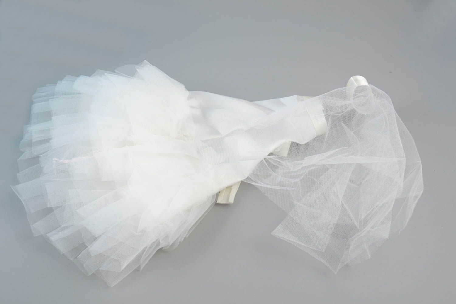Feine schöne weiße handgemachte Flaschen Kleidung Brautkleid mit Strassstein foto 4