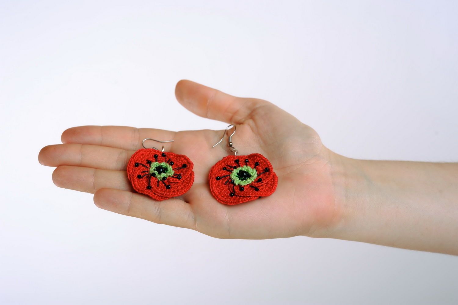 Acrylic earrings Poppies photo 5