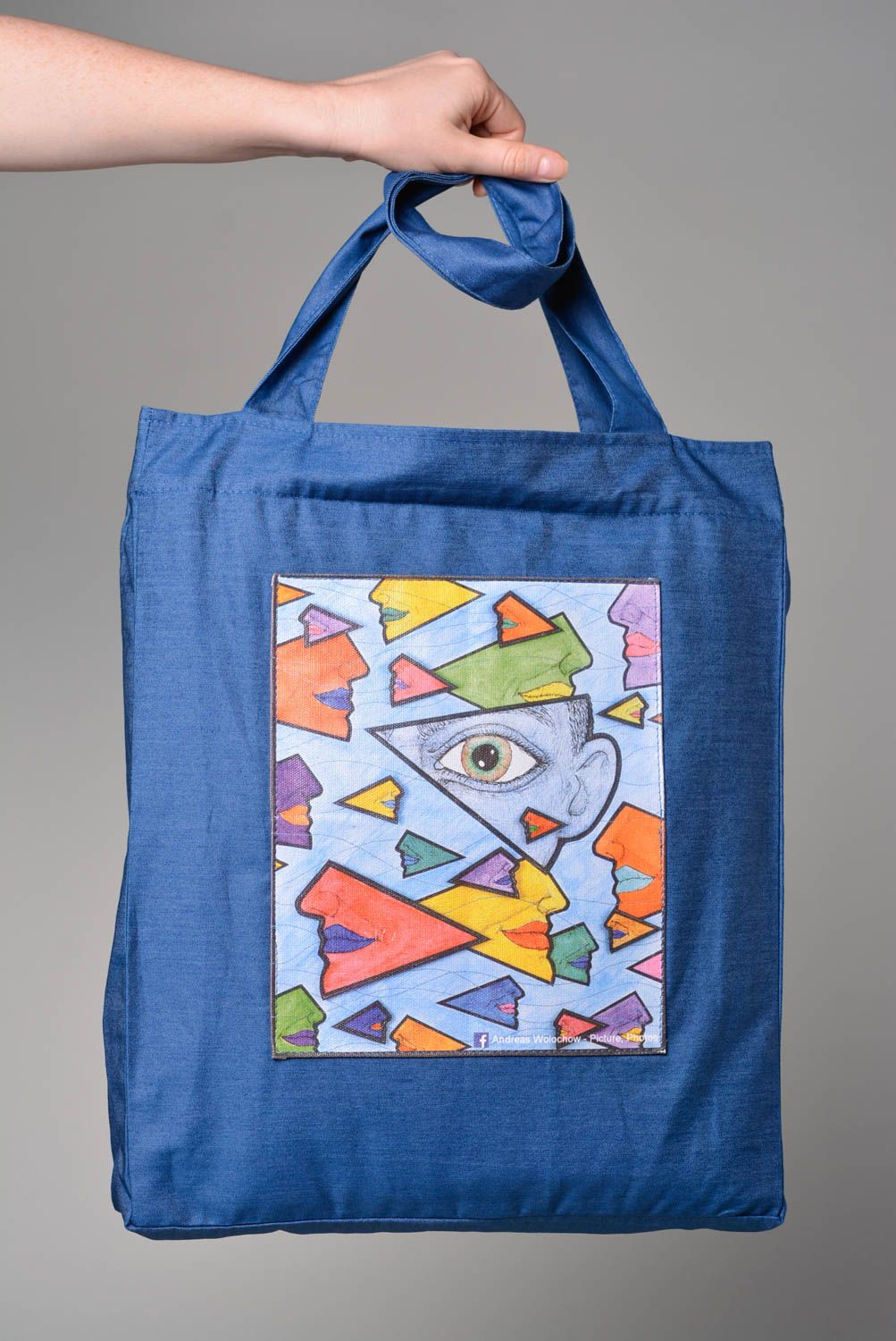Stylish handmade fabric bag textile handbag shoulder bag casual style gift ideas photo 4