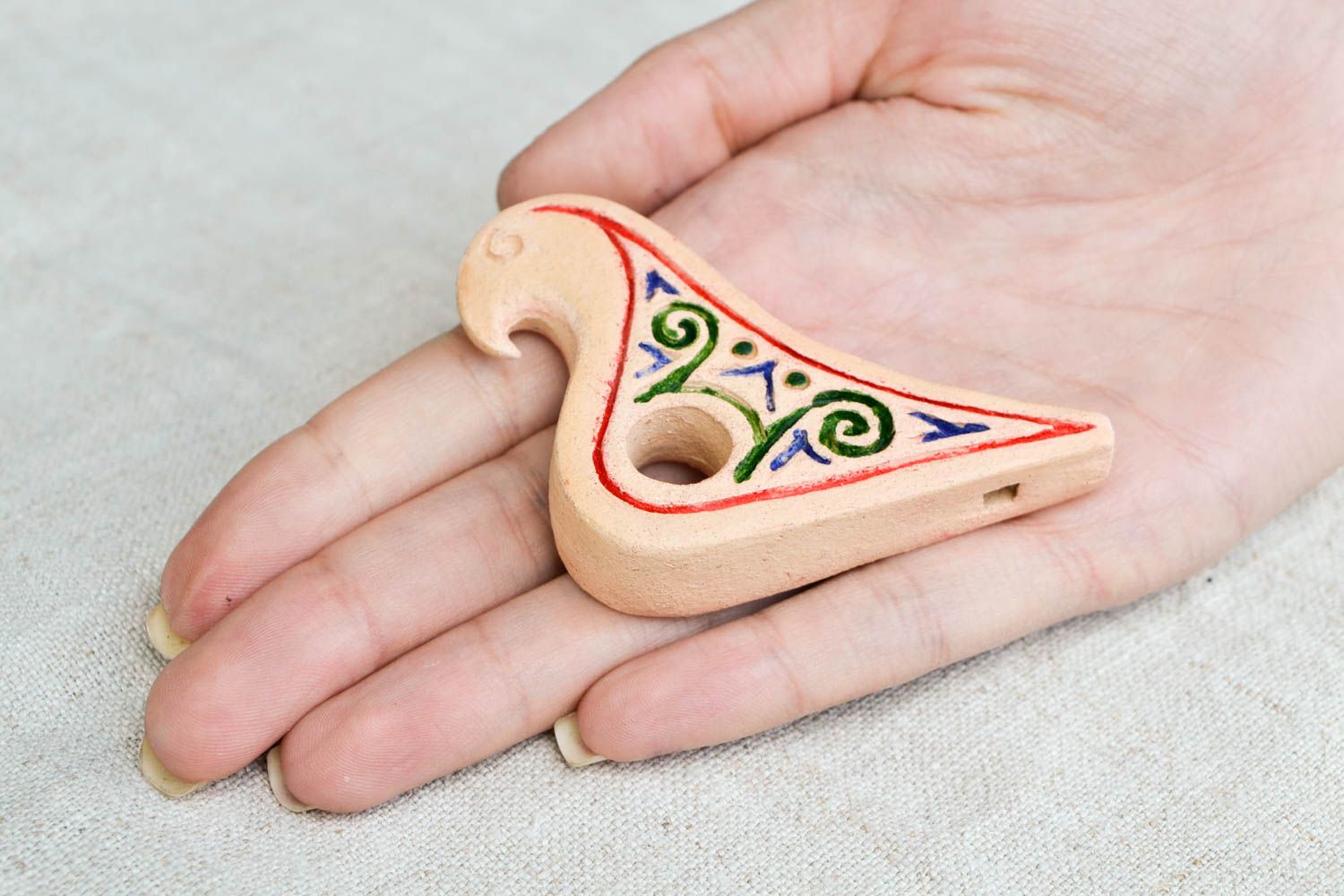 Handmade Flöte aus Ton Ocarina Instrument Musikinstrument für Kind Deko Figur foto 2