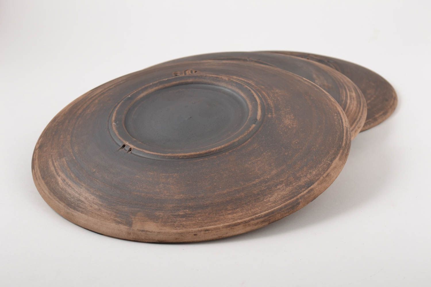 Керамические тарелки ручной работы глиняная посуда расписные тарелки 3 шт Узоры фото 4