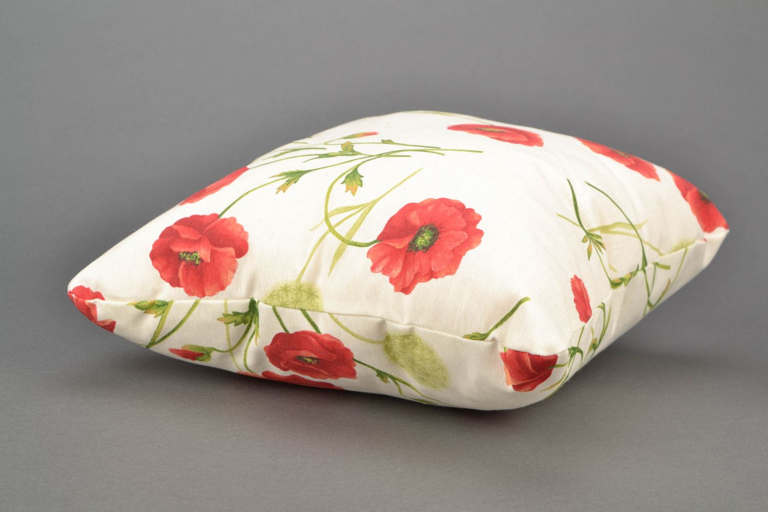 Small accent pillow with painting Poppies photo 4