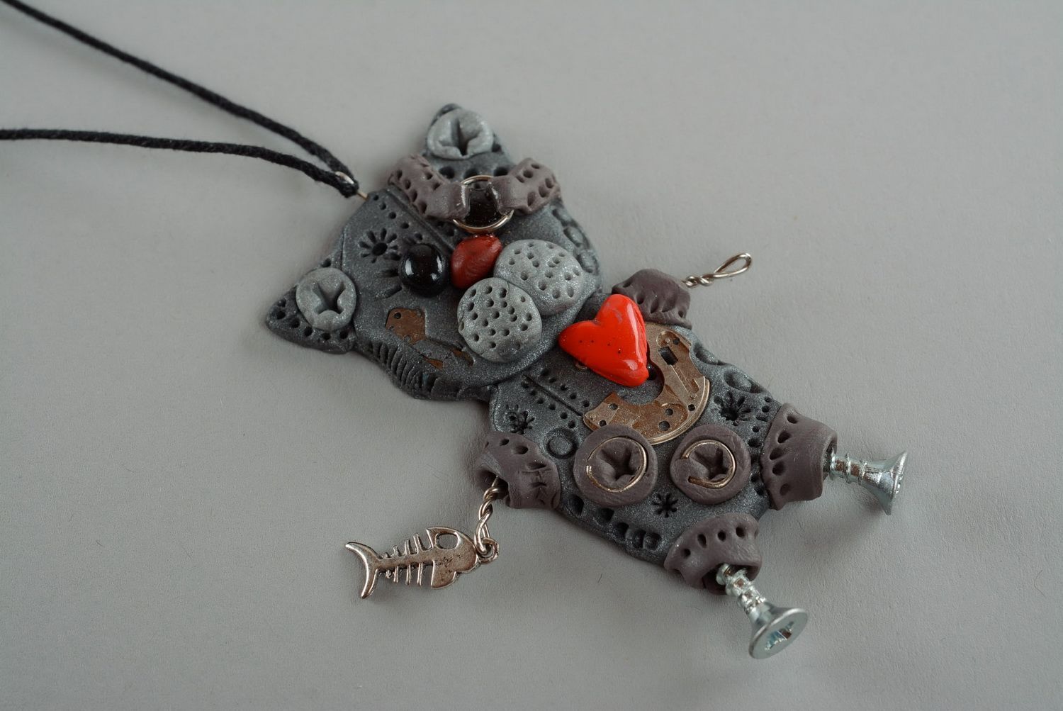 Steam punk pendant in the shape of cat photo 5