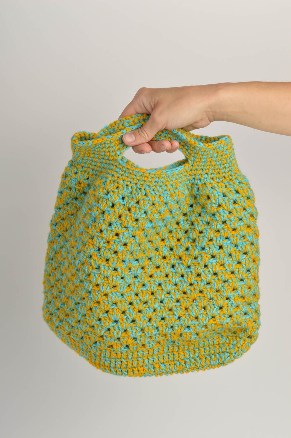 Сумка ручной работы женская сумка крючком красивая сумка маленькая зеленая фото 2